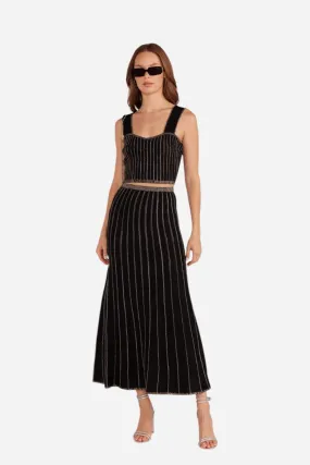 MINKPINK Celia Lurex Stripe Midi Skirt