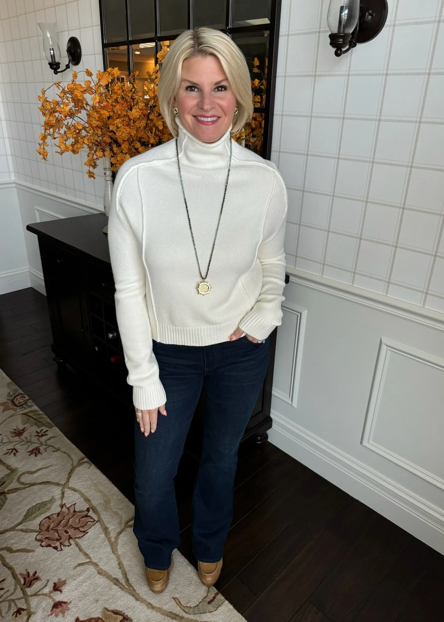 Monarda Turtleneck Sweater in Ecru