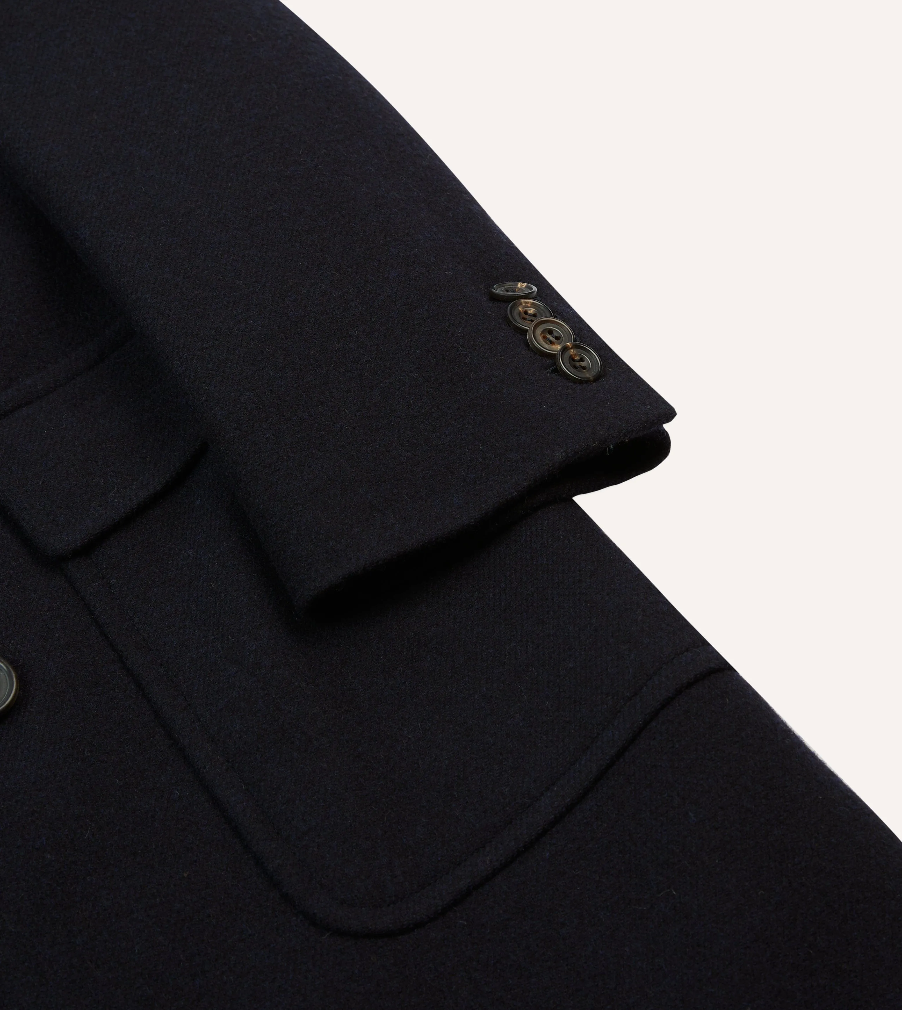 Navy Double-Breasted Wool Overcoat