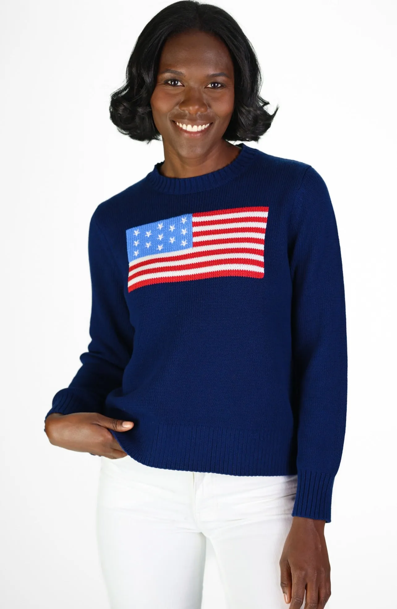 Navy Sport Crew Flag Sweater