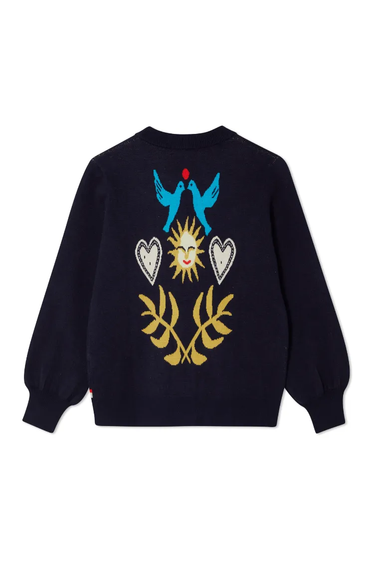 Navy Sundazed Cardigan