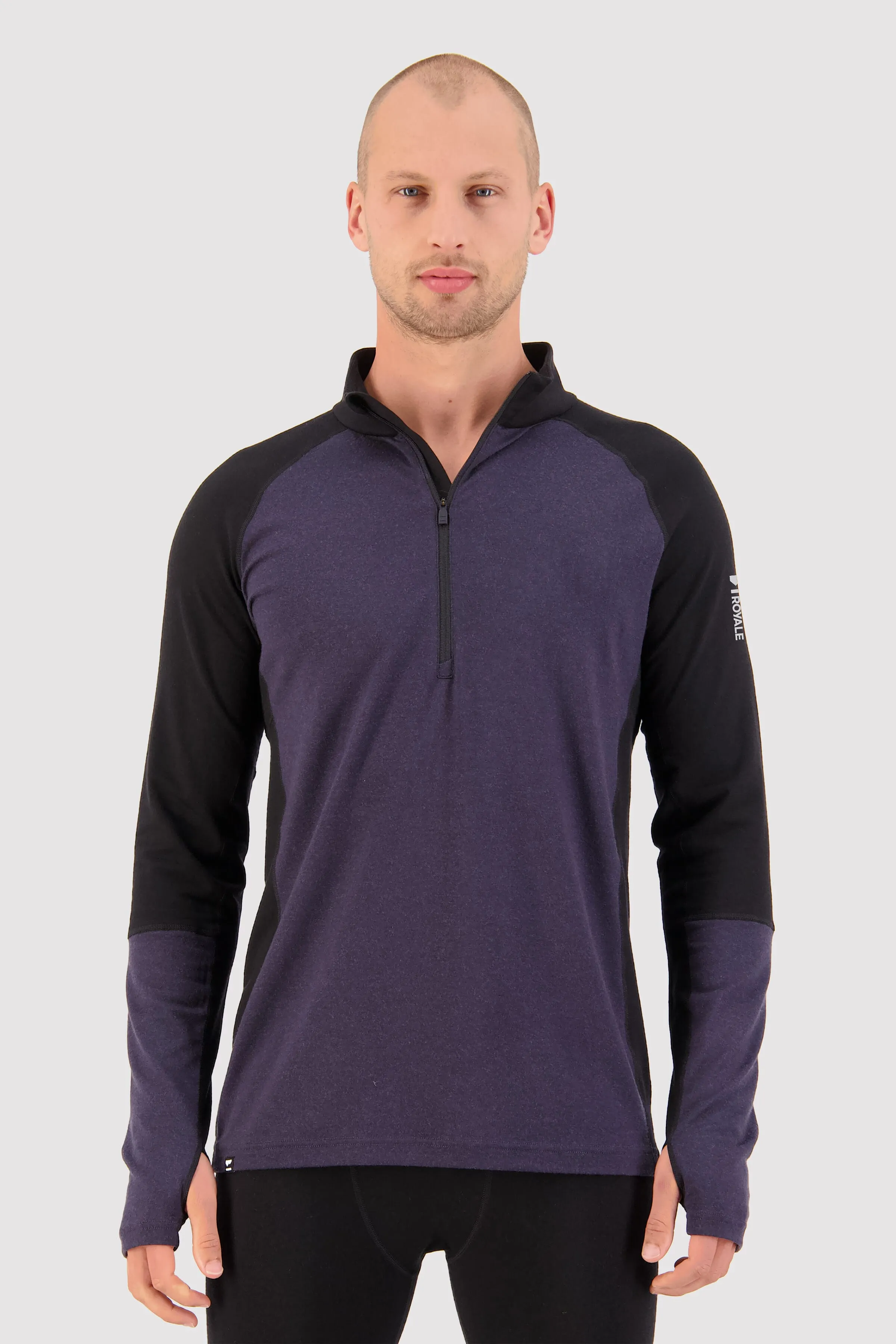 Olympus Merino Base Layer 1/2 Zip Long Sleeve - Black 9 Iron