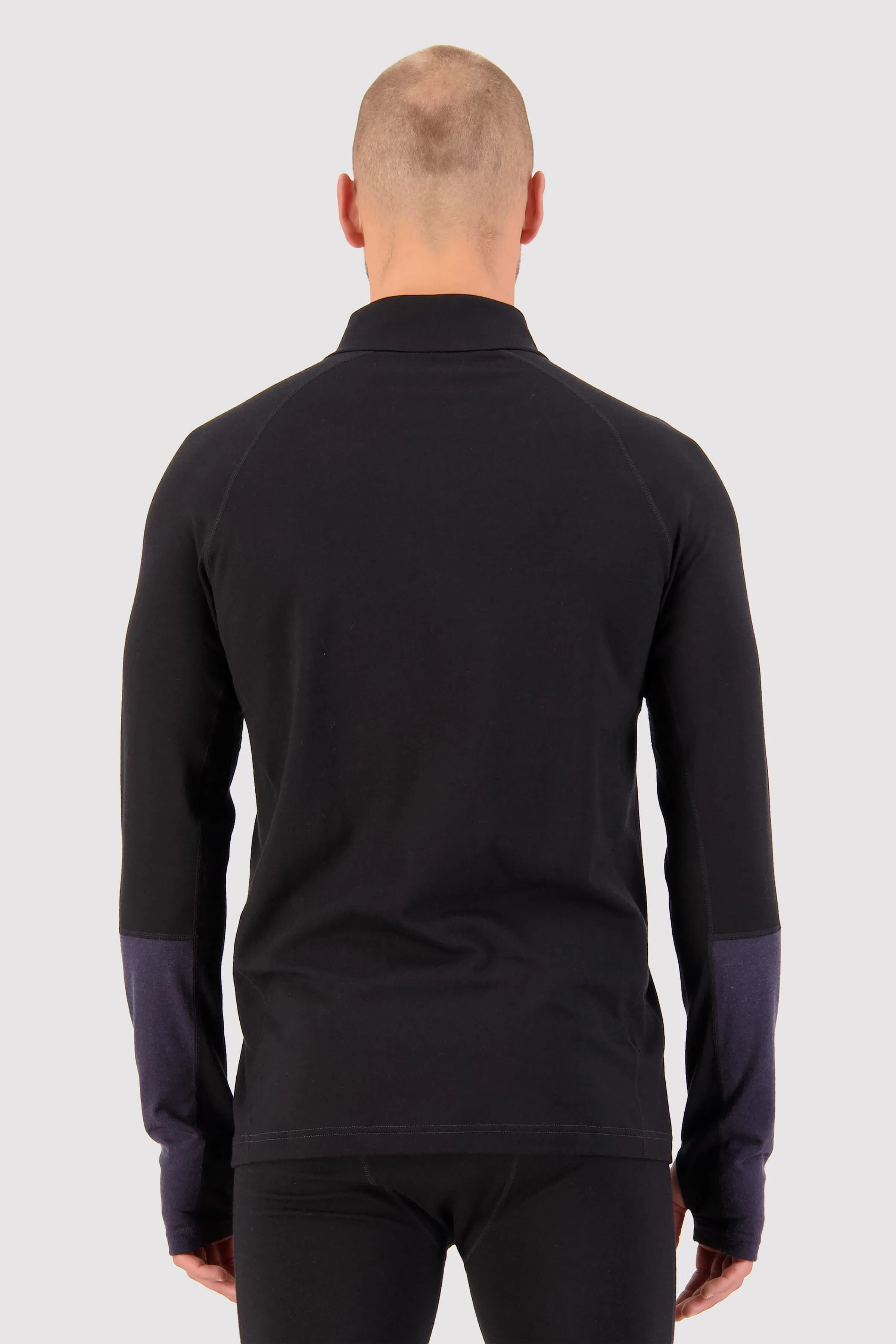 Olympus Merino Base Layer 1/2 Zip Long Sleeve - Black 9 Iron