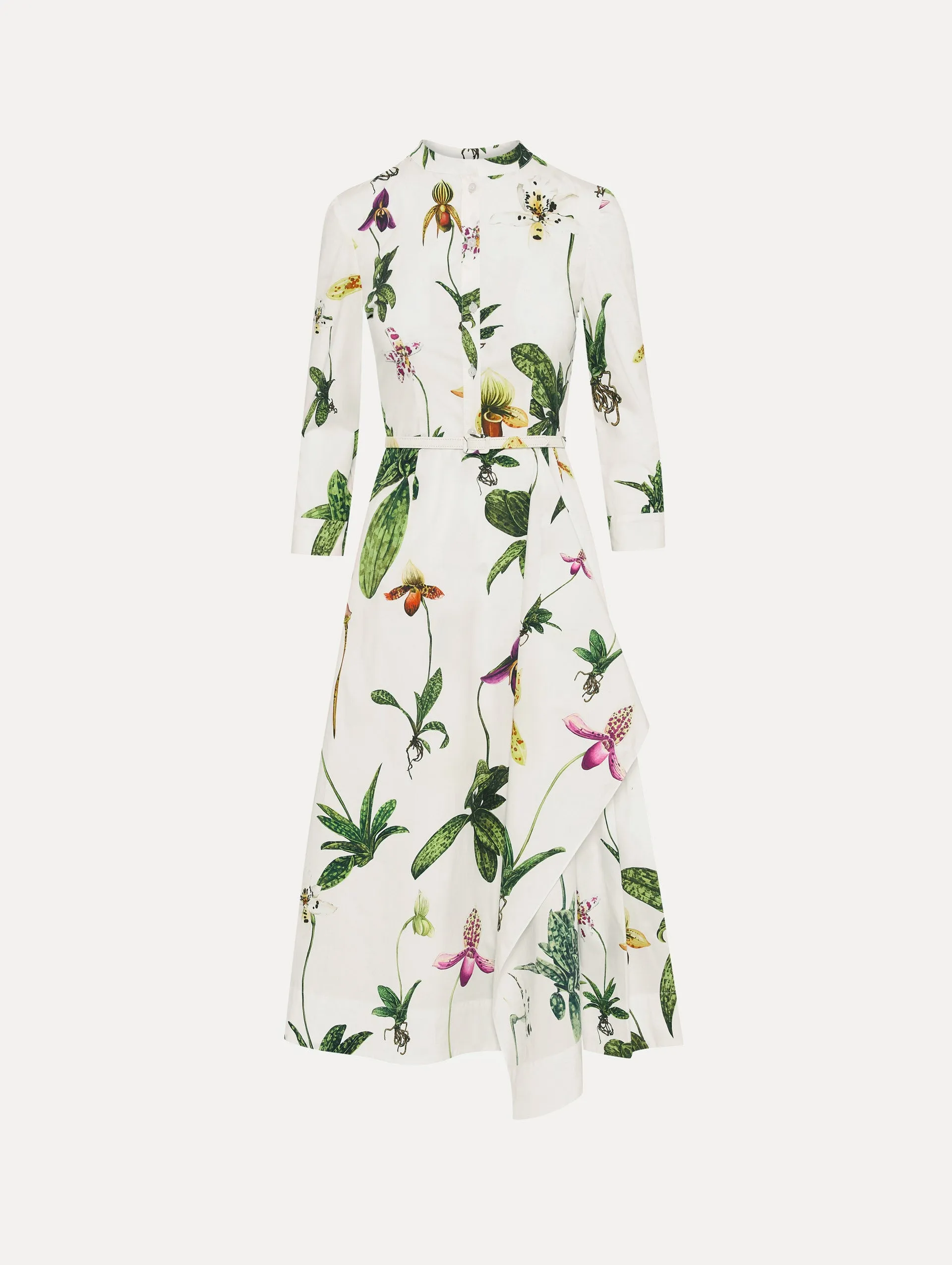 Orchid Cotton Poplin 3/4 Sleeve Dress