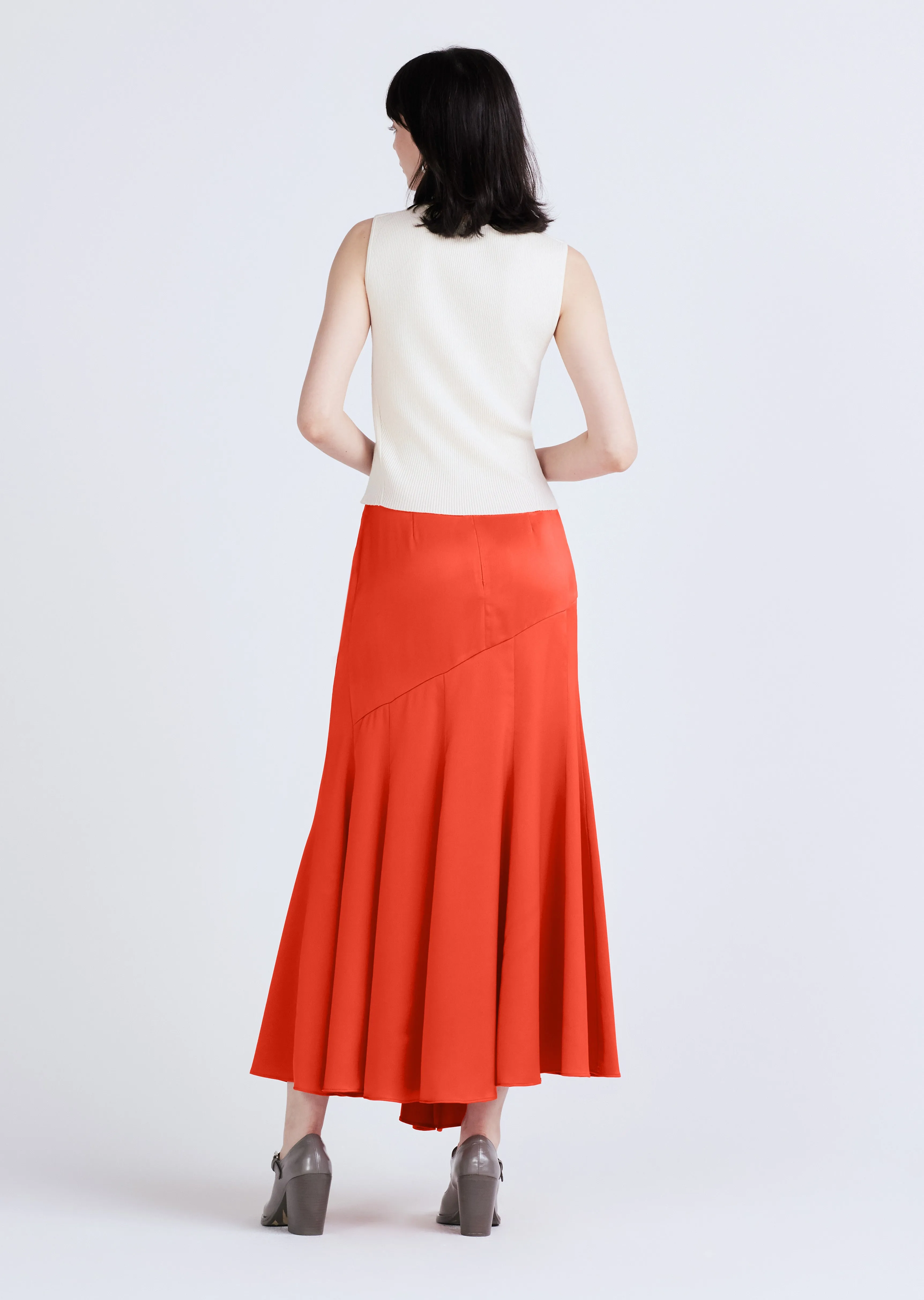 Paulette Flared Midi Skirt - Sunset