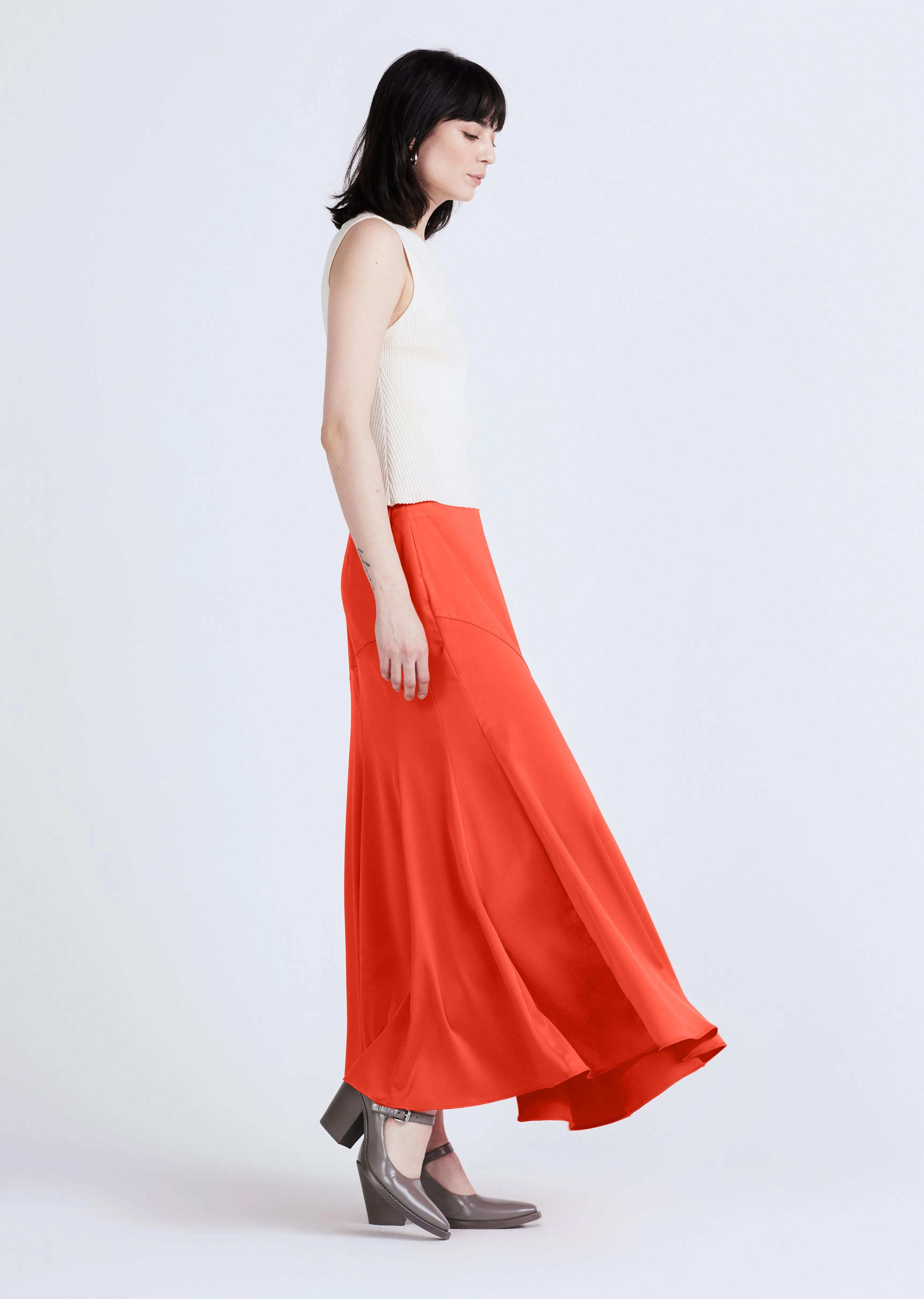 Paulette Flared Midi Skirt - Sunset