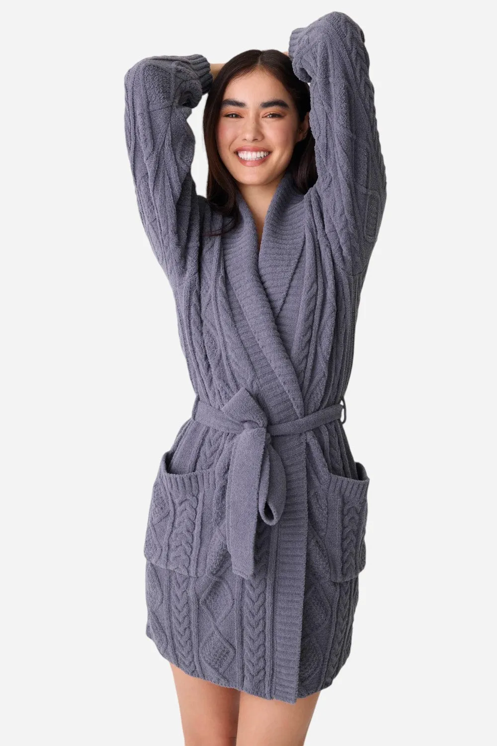 PJ Salvage Robe Cable Crew Charcoal