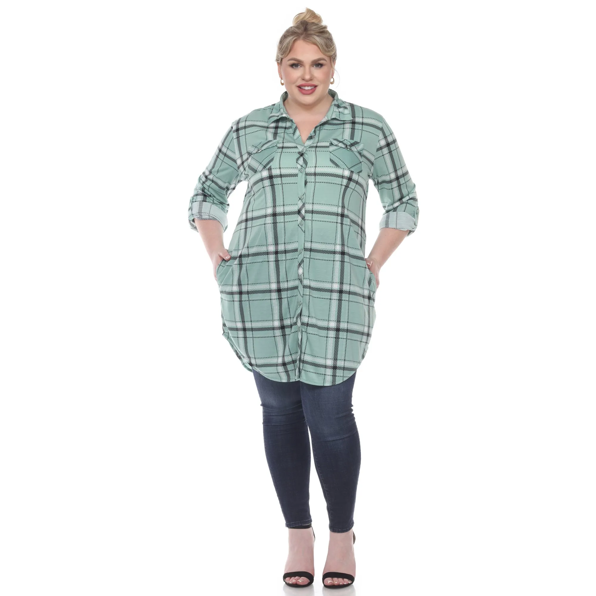 Plaid Tunic Top - Plus