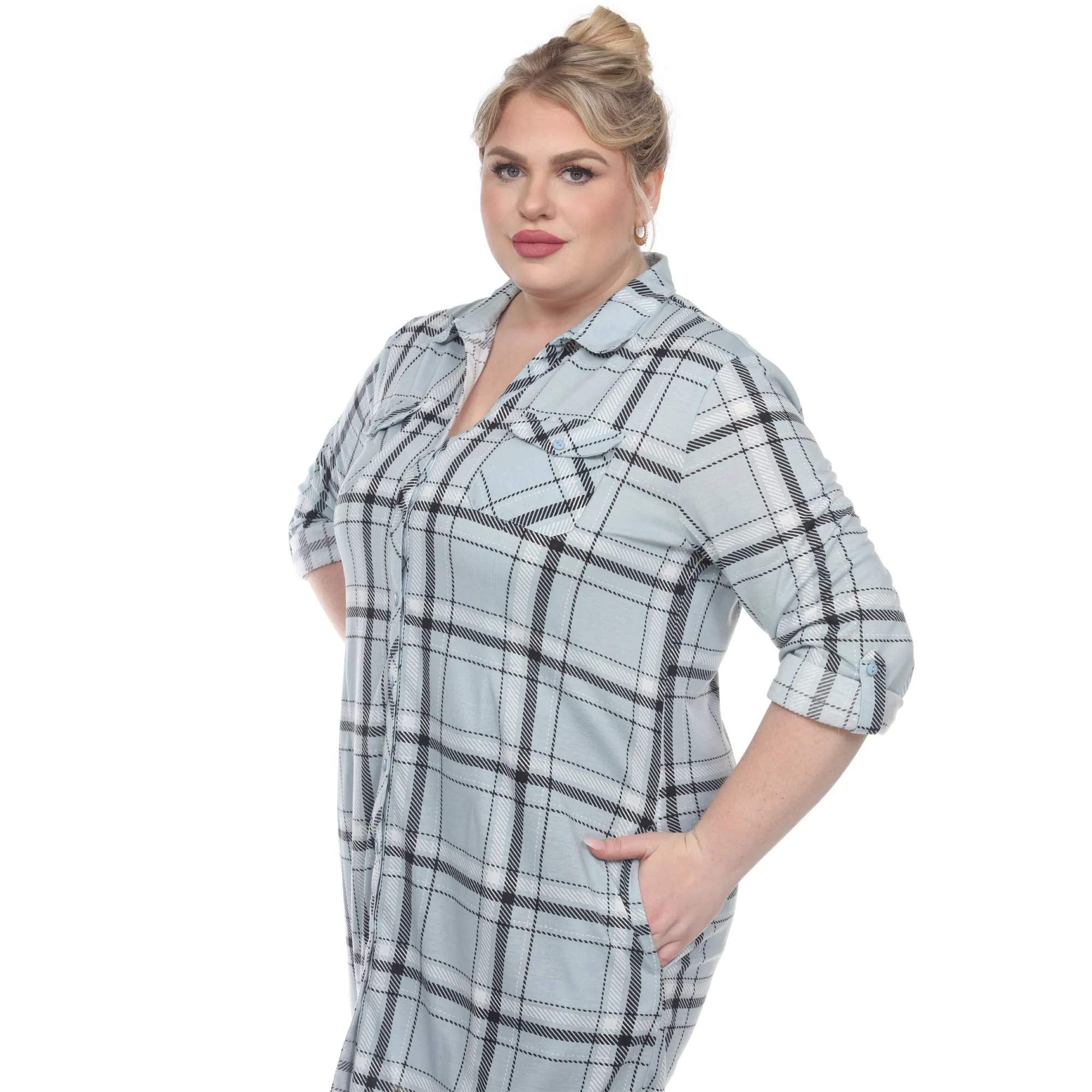 Plaid Tunic Top - Plus