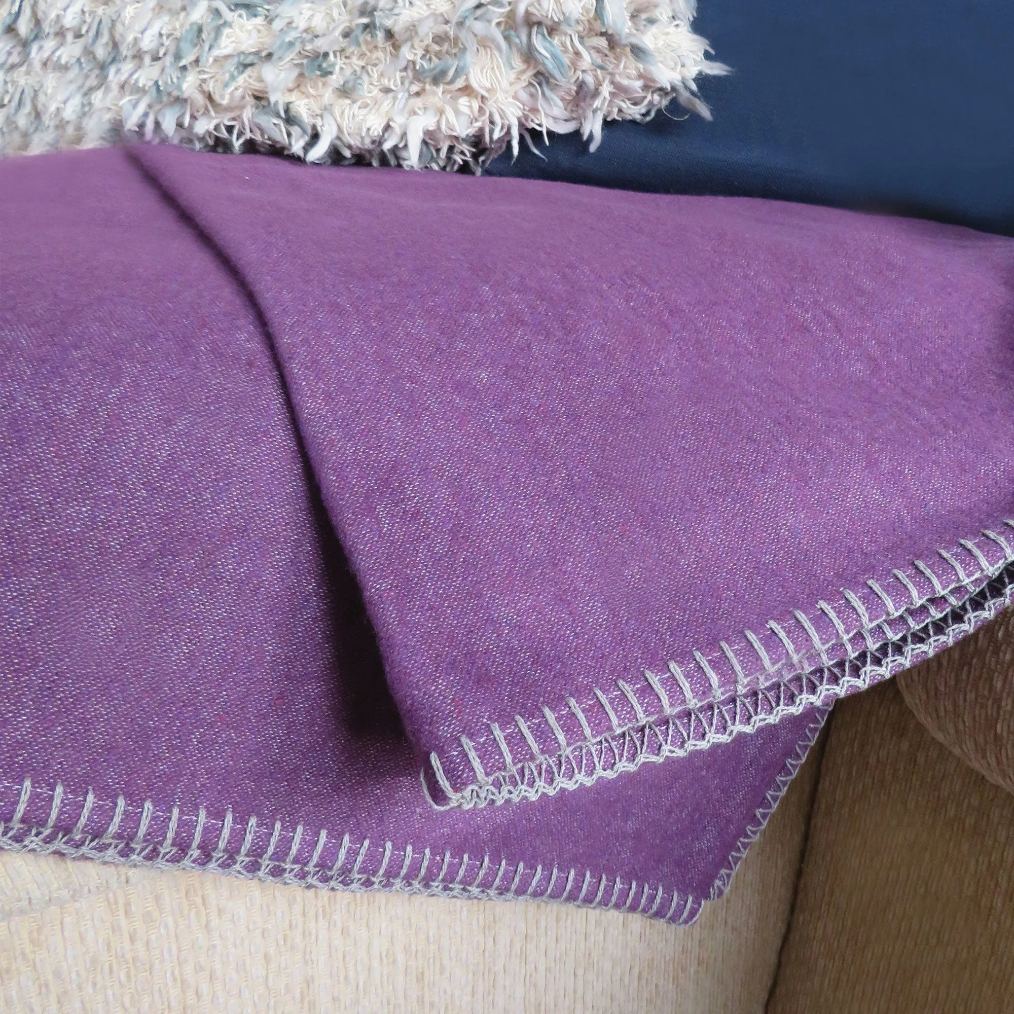 Purple Cotton Flannel Throw Blanket