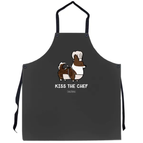 "Kiss the Chef" Corgi Apron | Customizable