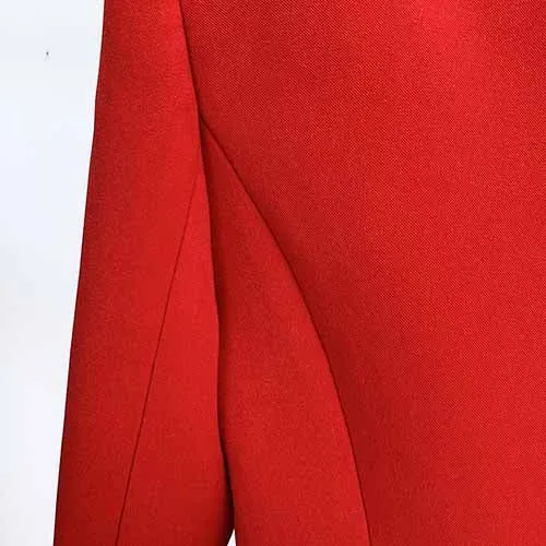 Red Blazers for Women Long Sleeves Breasted Fashion Coat