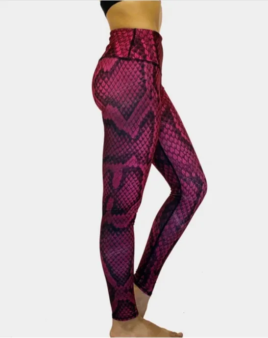 Reversible Pink Snake Skin High Compression Legging