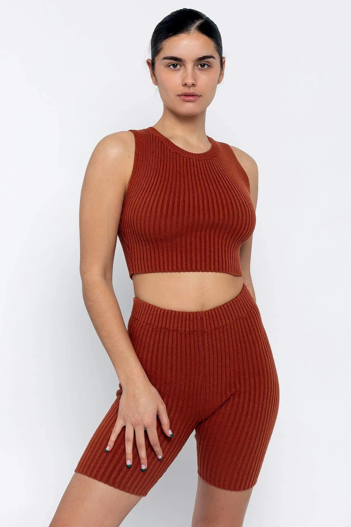 RFK50 - Ultra Heavy Knit Ribbed Crop Top