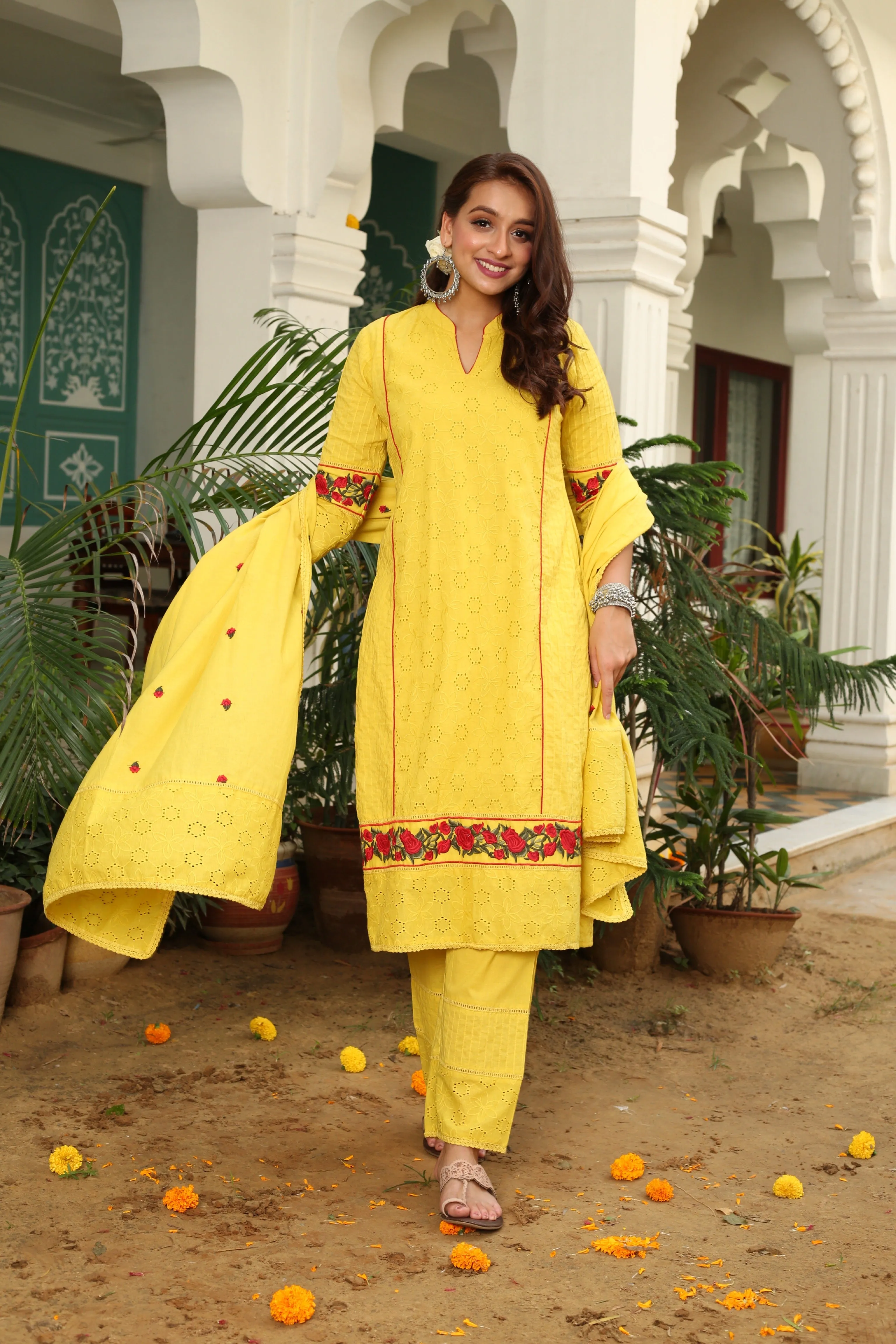 Rosey Embry On Yellow Dupatta Suit Set