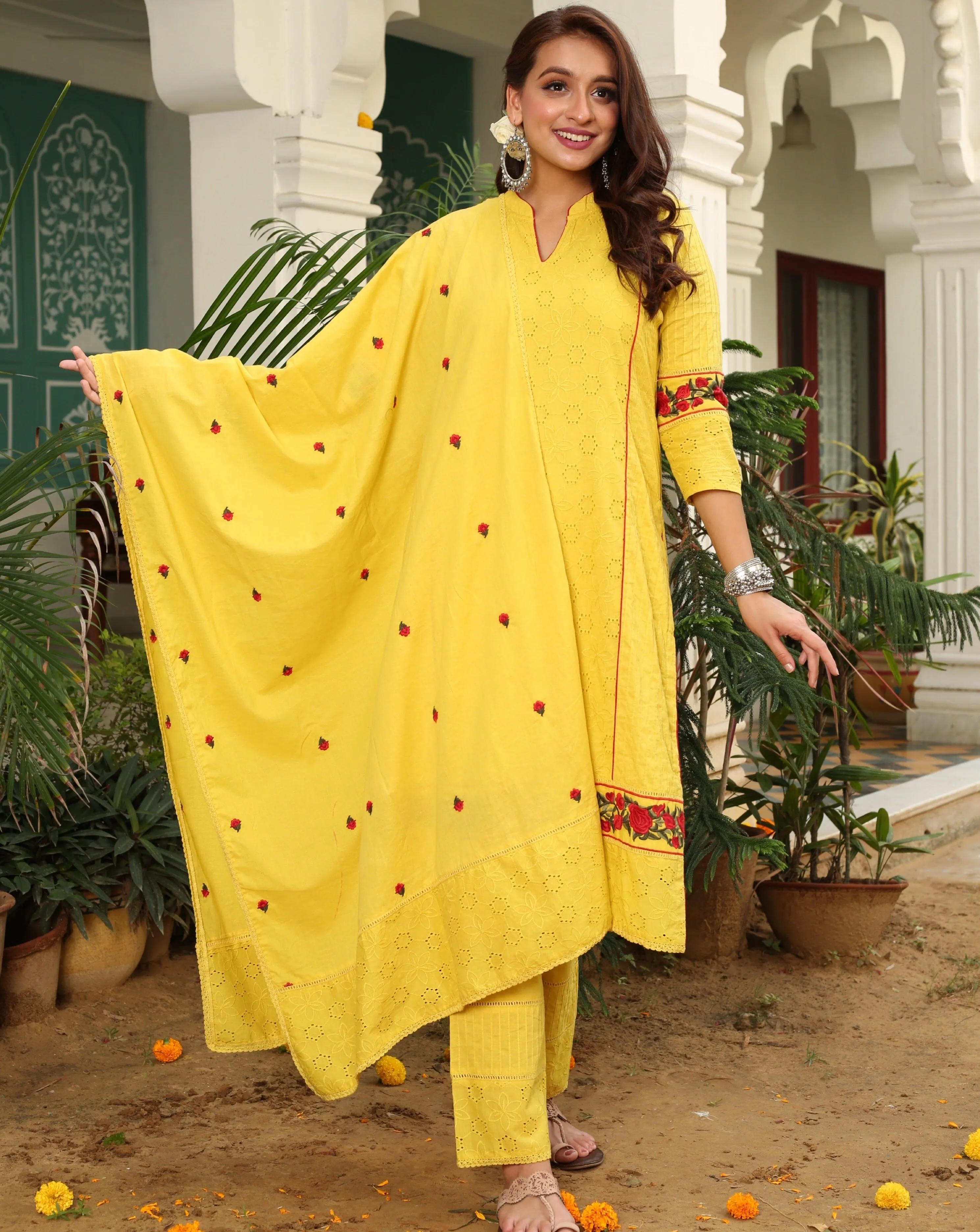 Rosey Embry On Yellow Dupatta Suit Set