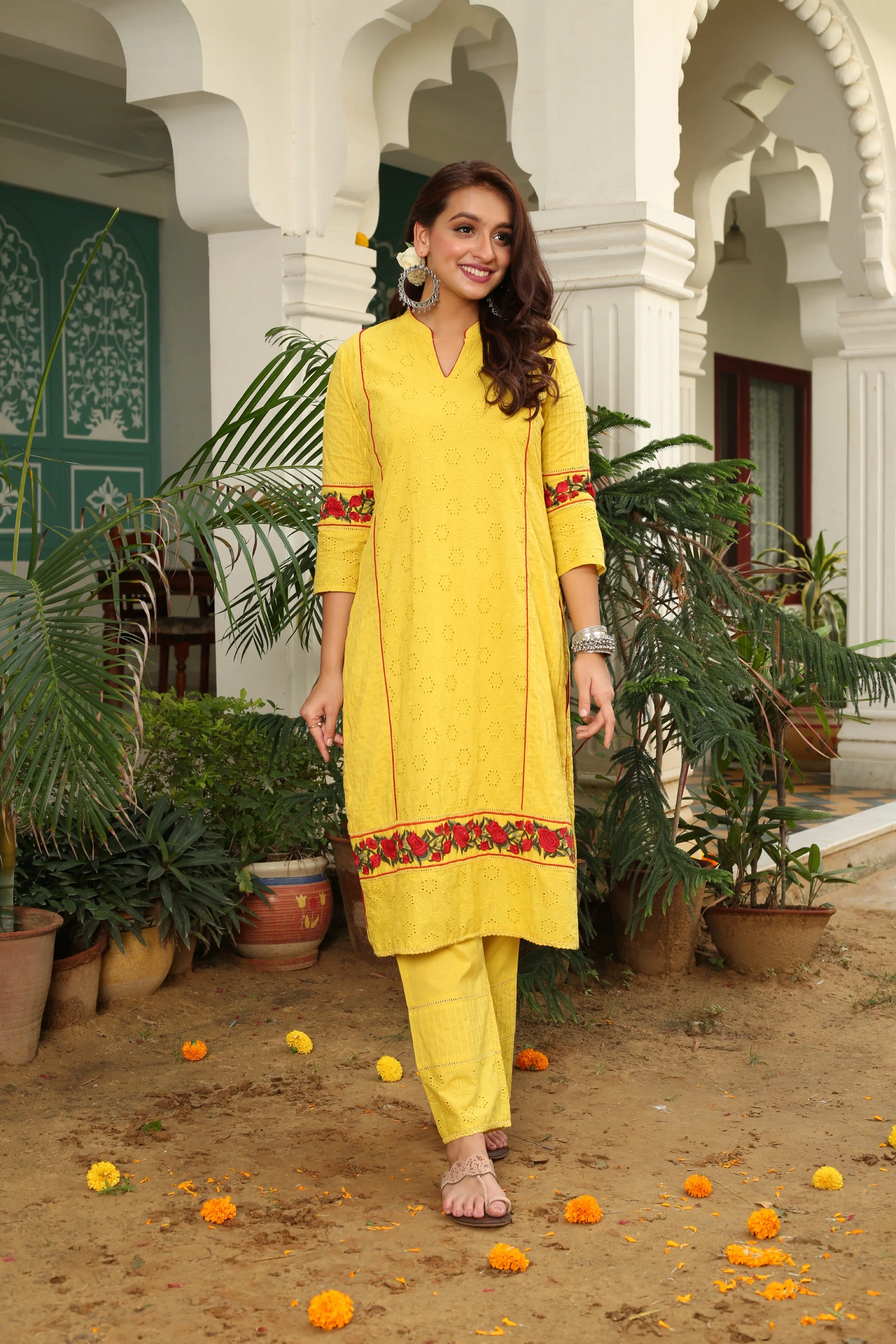 Rosey Embry On Yellow Dupatta Suit Set