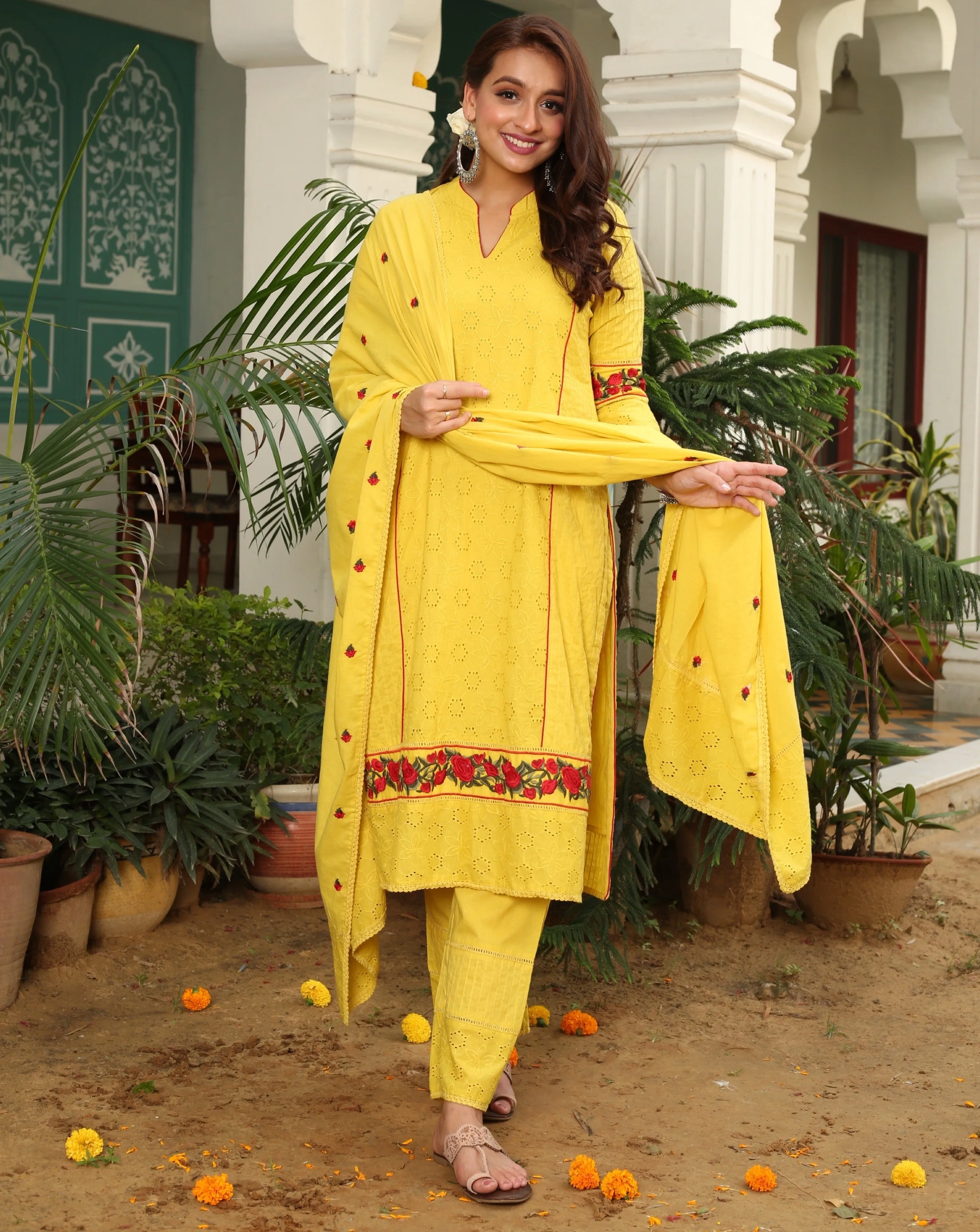 Rosey Embry On Yellow Dupatta Suit Set