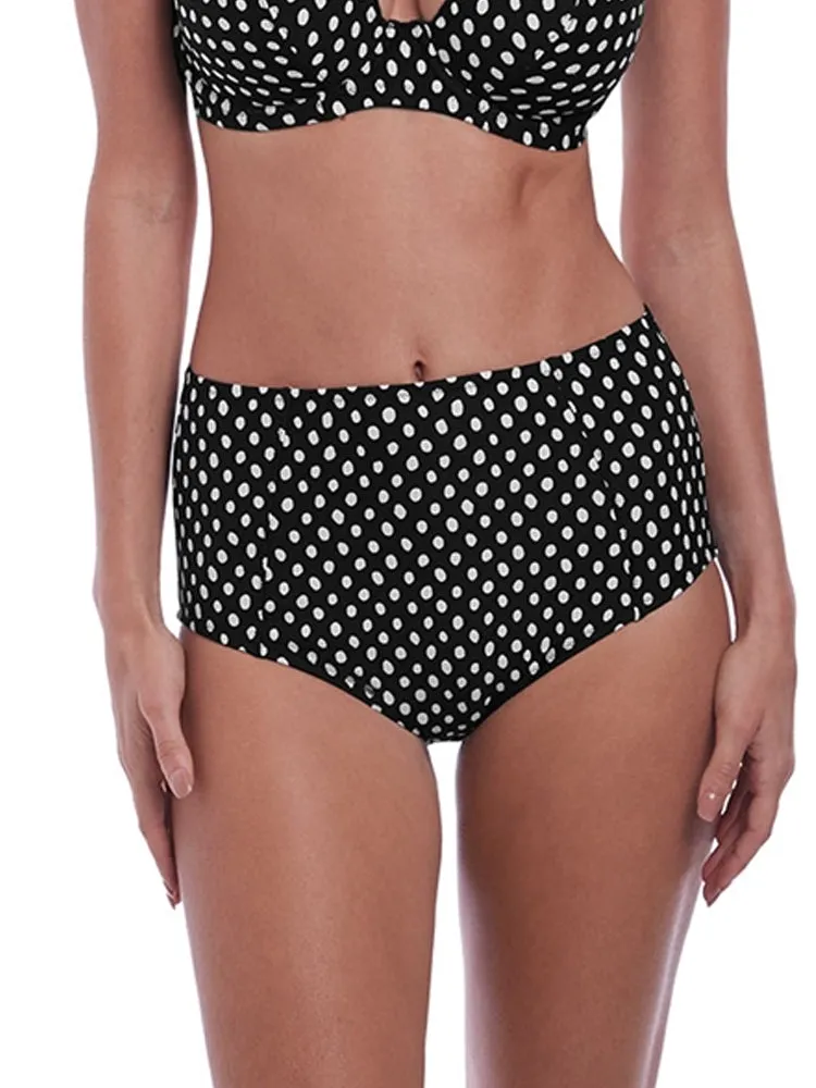 Santa Monica High Waisted Bikini Brief - Black/White