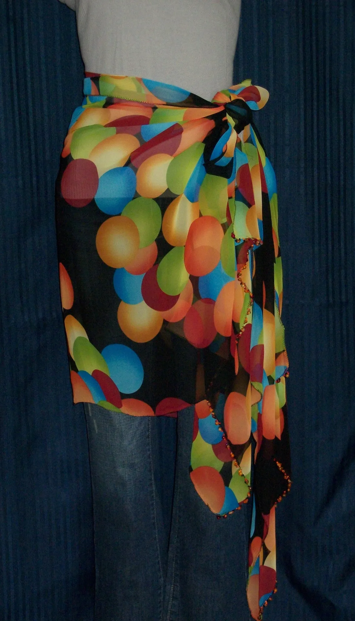 Scarf 1527 Georgette Circles Printed Dupatta Chunni Shieno