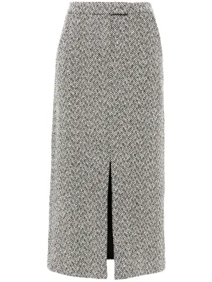 SELF-PORTRAIT HERRINGBONE MIDI SKIRT