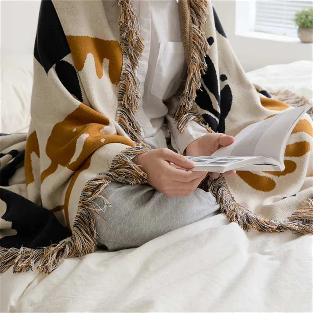 SINOTAO  -  Bohemian Knitted Blanket Portable Air Conditioning Cotton Blankets For Beds Office Napping Throw Blanket Shawl Sofa Towel Cover