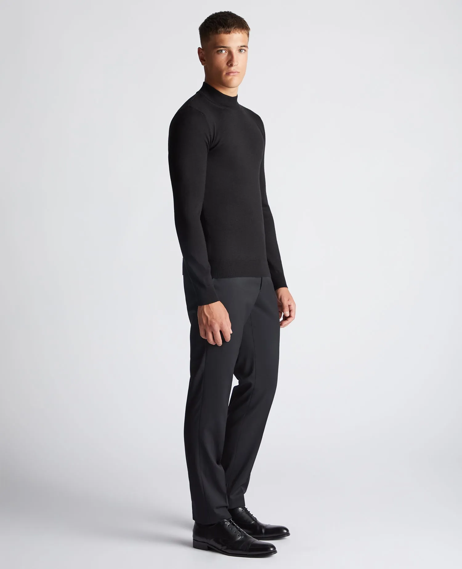 Slim Fit Merino Wool-Blend Turtle Neck