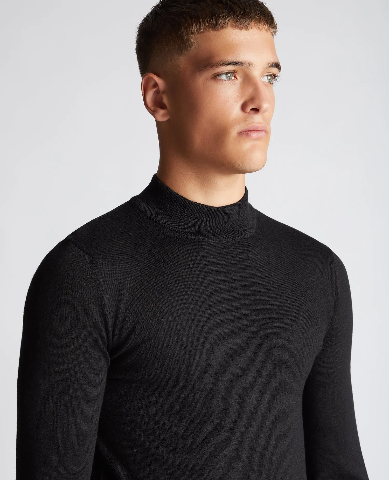 Slim Fit Merino Wool-Blend Turtle Neck