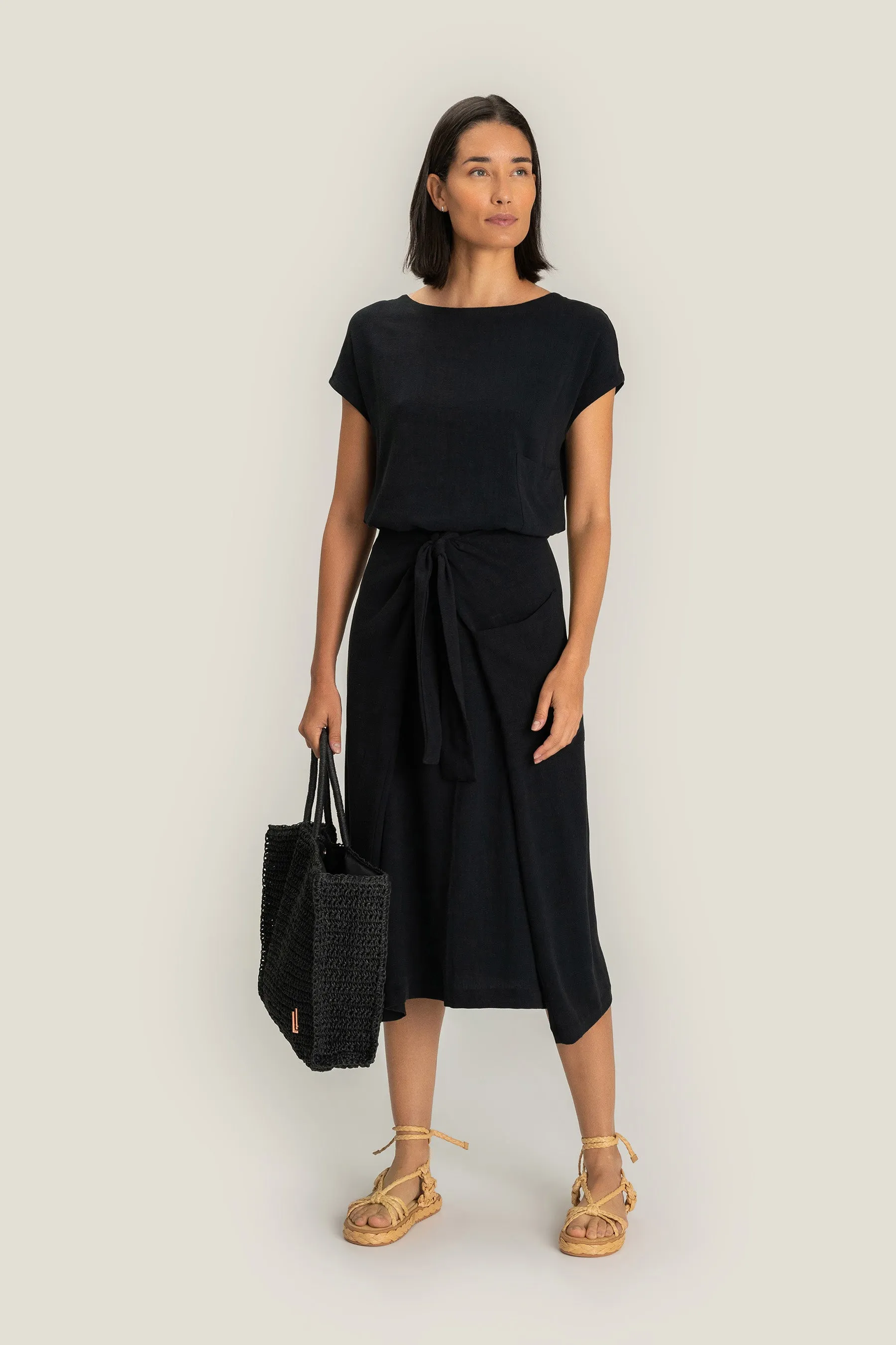 Stone Midi Tie Skirt