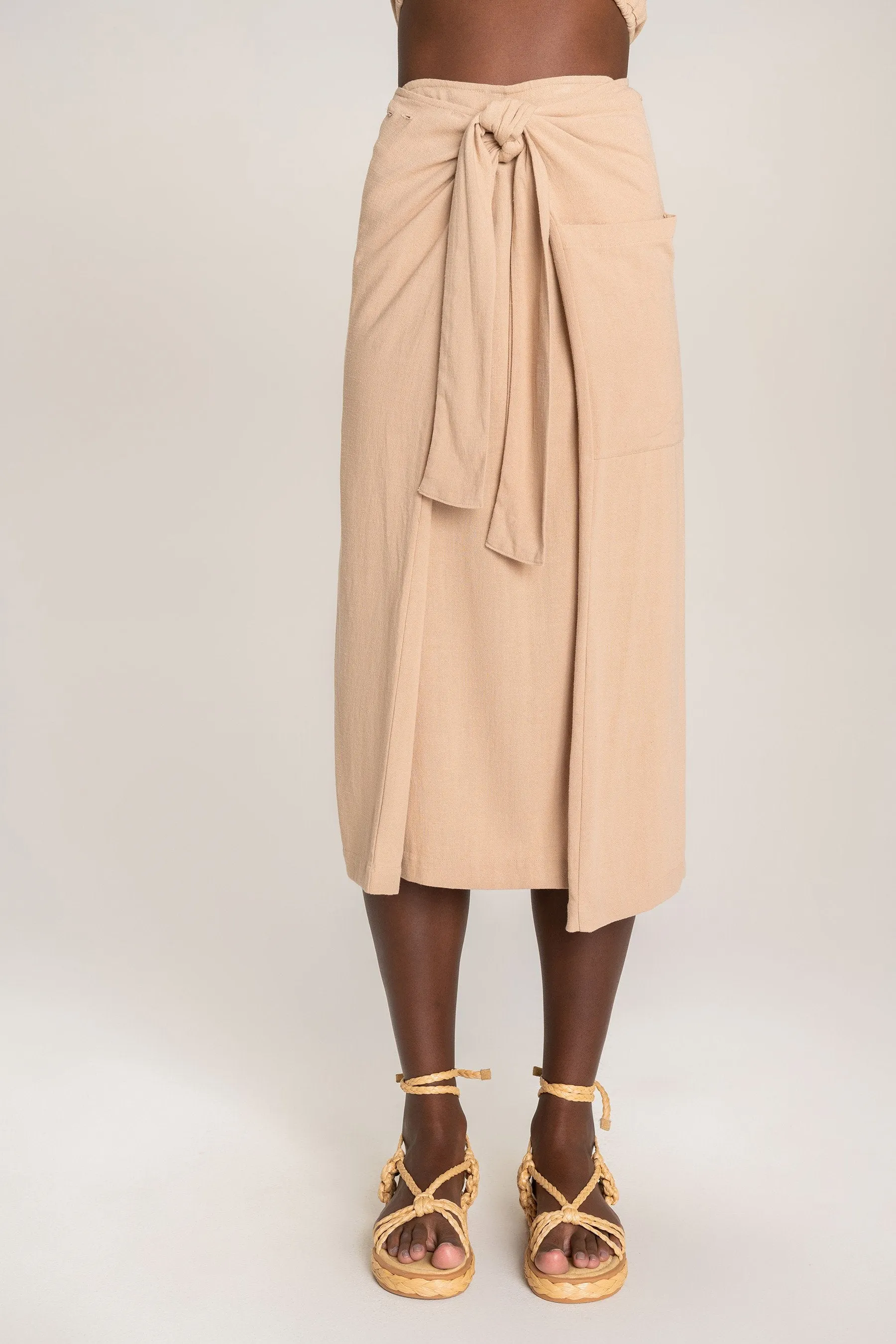 Stone Midi Tie Skirt