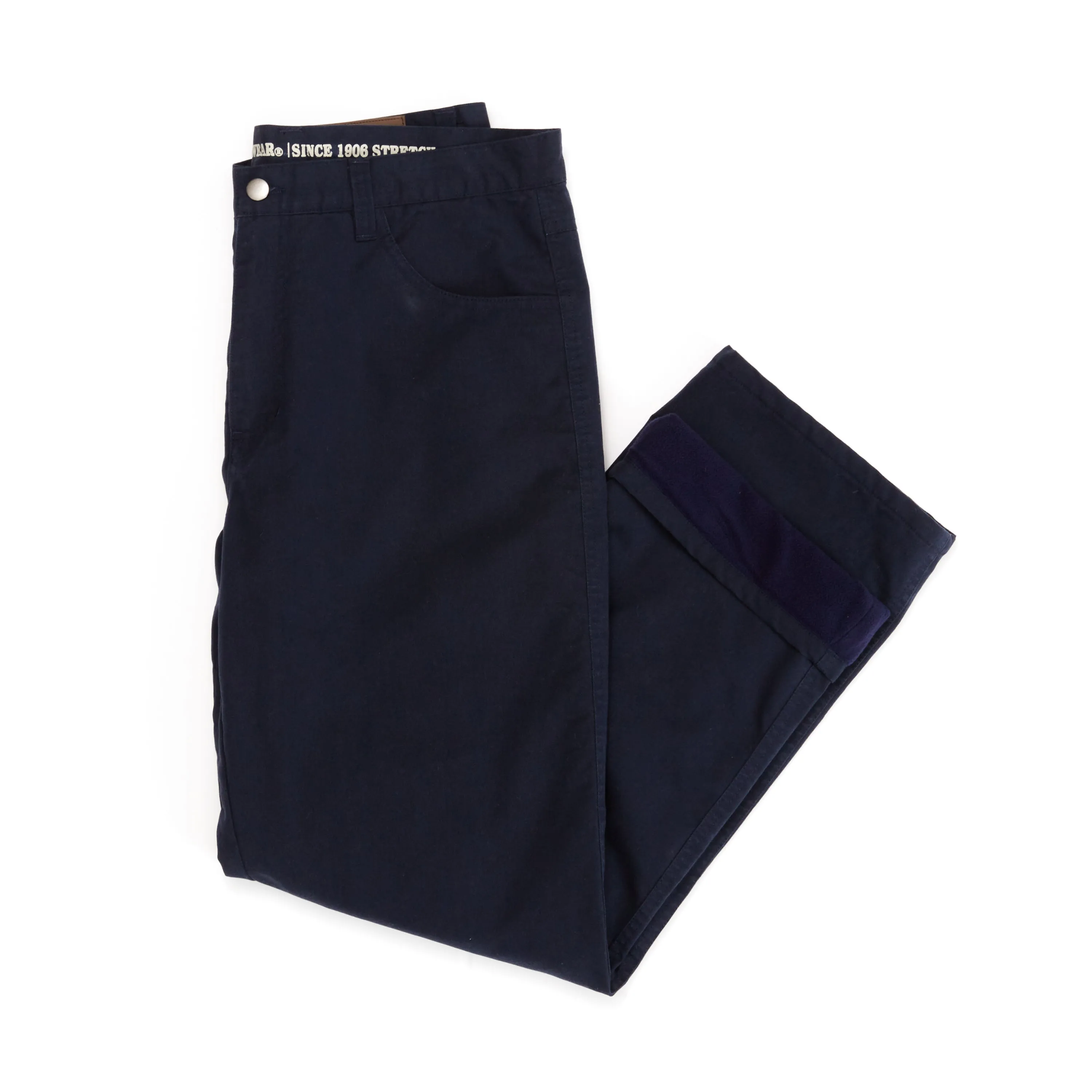 STRETCH FLEECE-LINED CANVAS 5-POCKET PANT