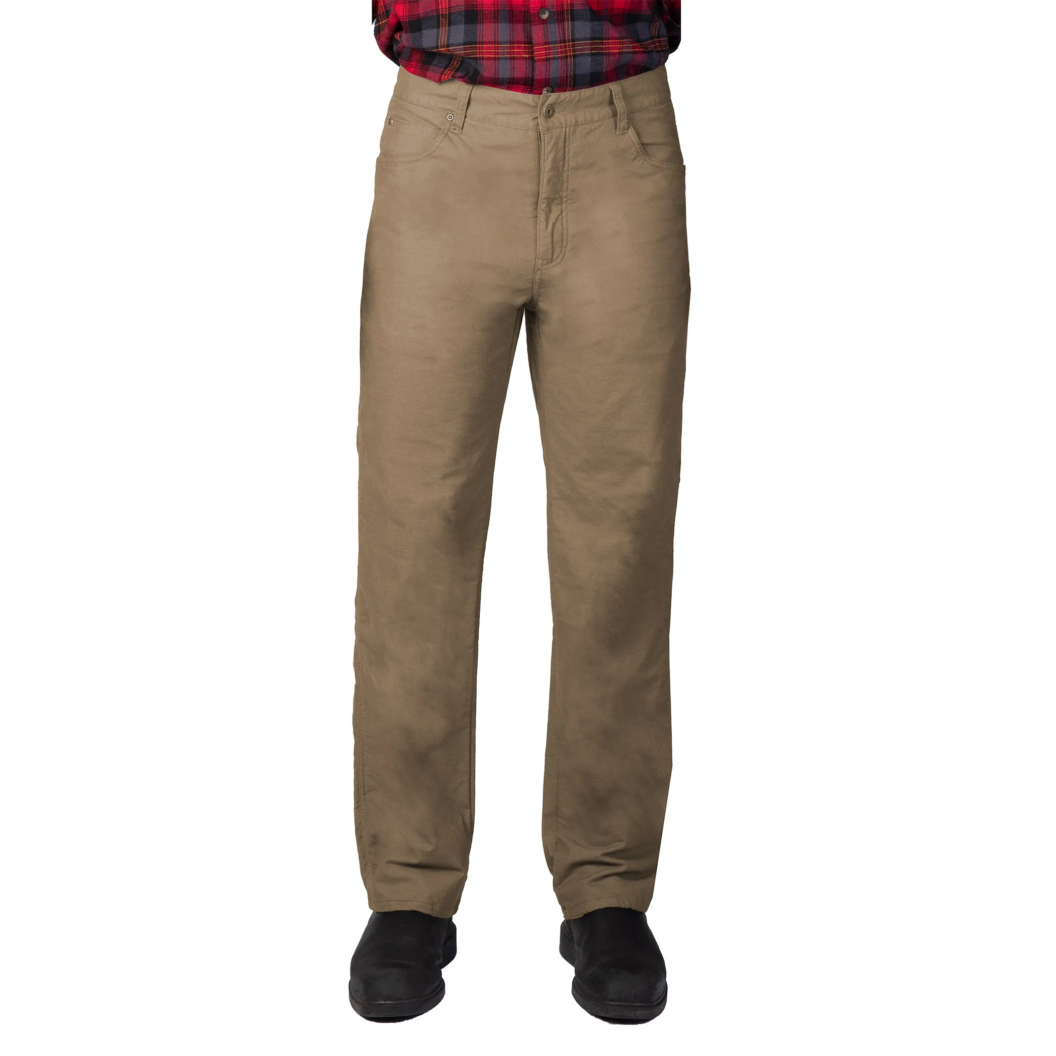 STRETCH FLEECE-LINED CANVAS 5-POCKET PANT