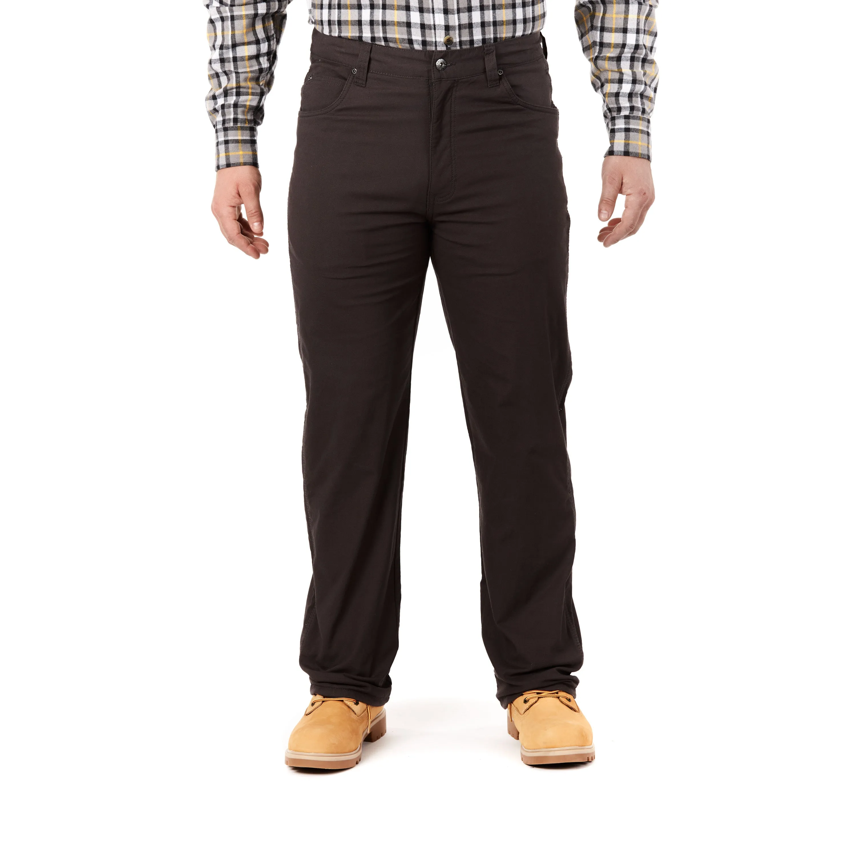 STRETCH FLEECE-LINED CANVAS 5-POCKET PANT