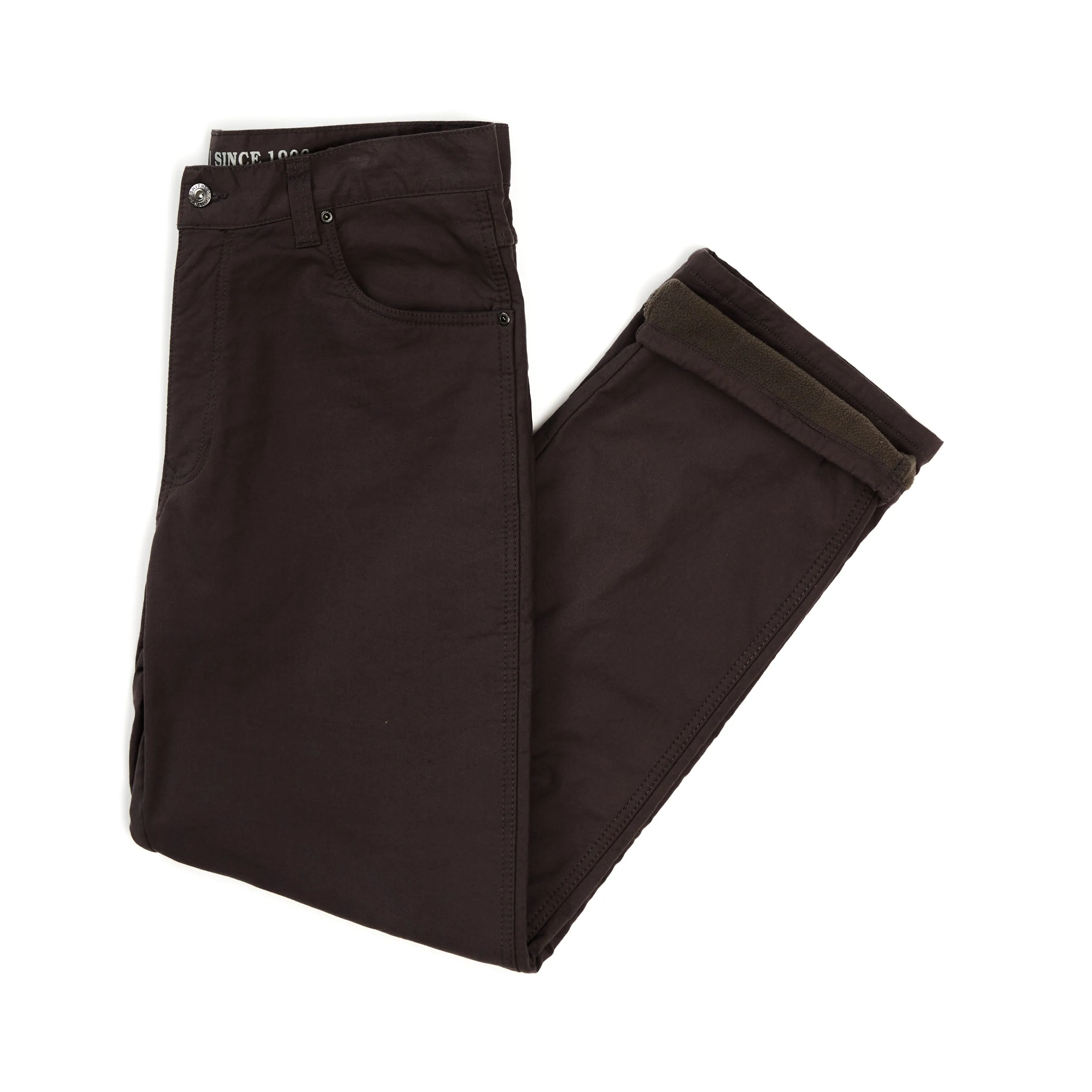 STRETCH FLEECE-LINED CANVAS 5-POCKET PANT