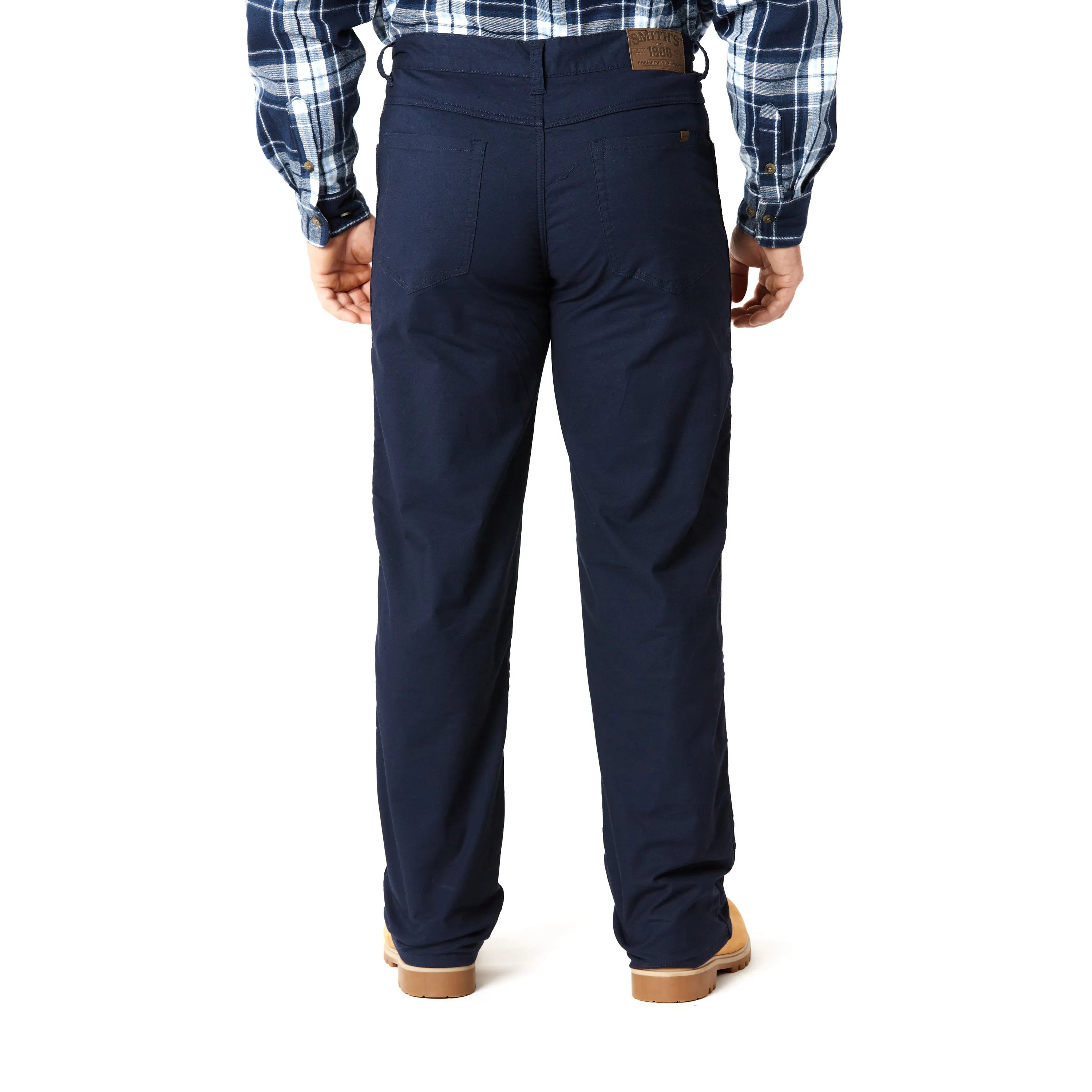 STRETCH FLEECE-LINED CANVAS 5-POCKET PANT