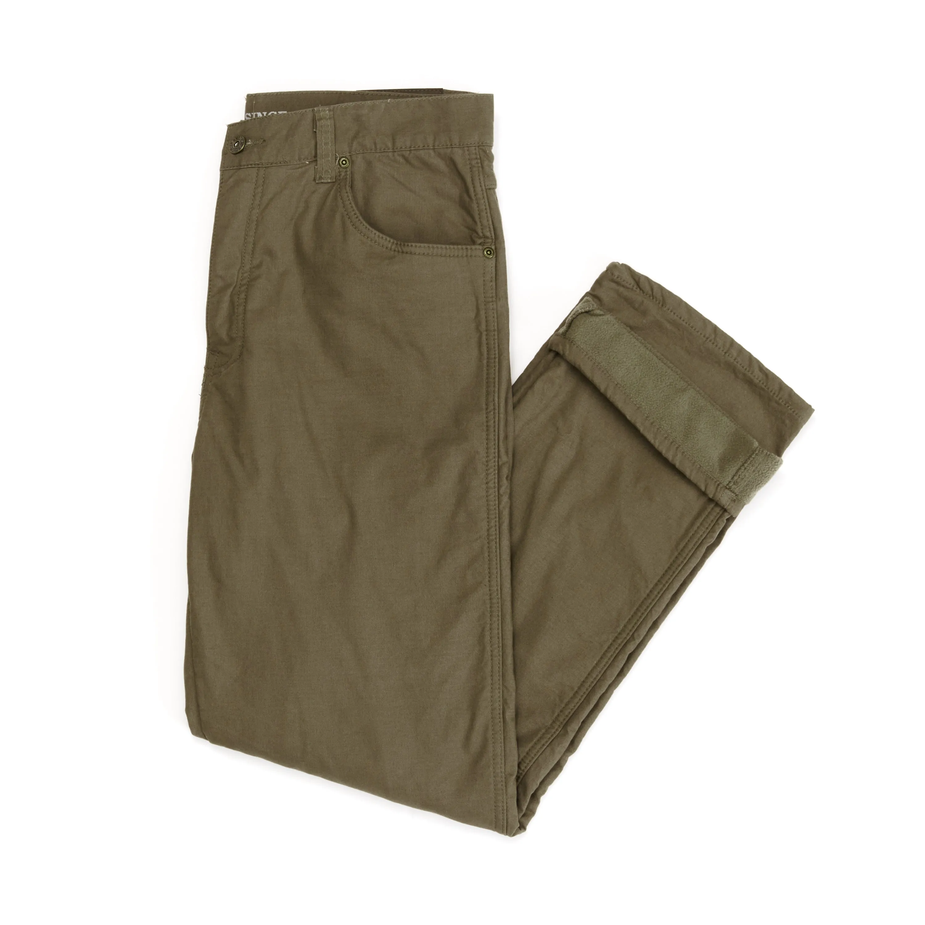 STRETCH FLEECE-LINED CANVAS 5-POCKET PANT