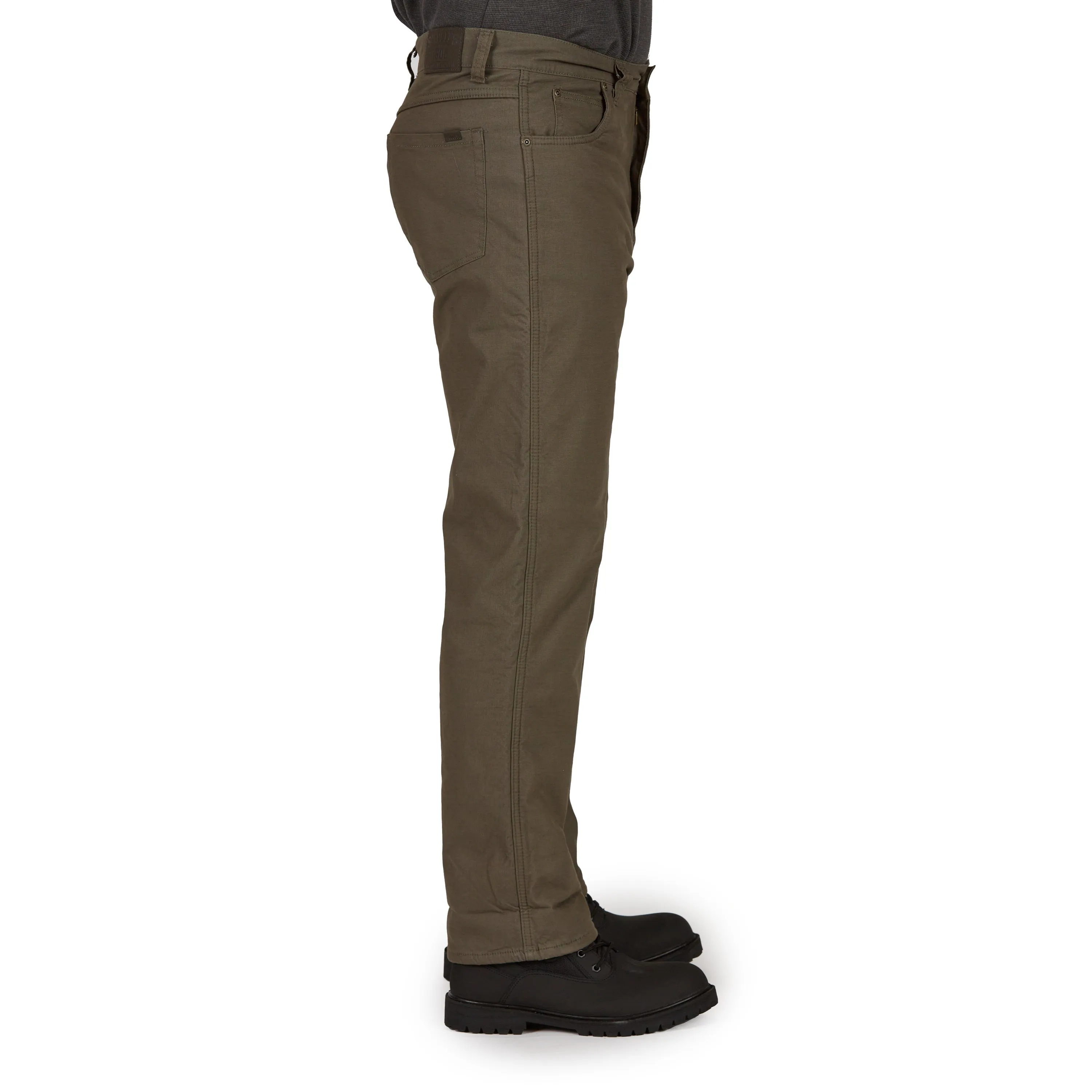 STRETCH FLEECE-LINED CANVAS 5-POCKET PANT