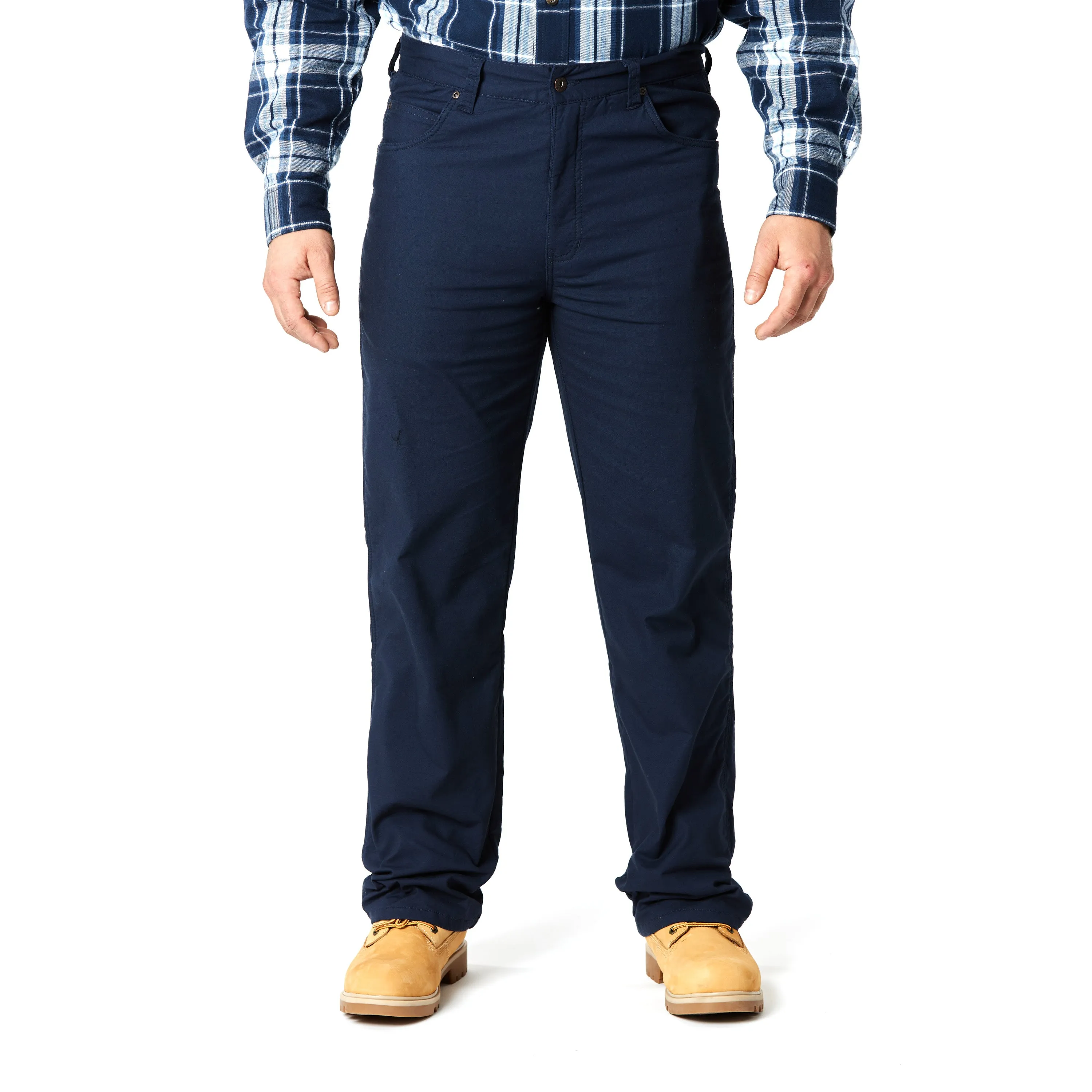 STRETCH FLEECE-LINED CANVAS 5-POCKET PANT