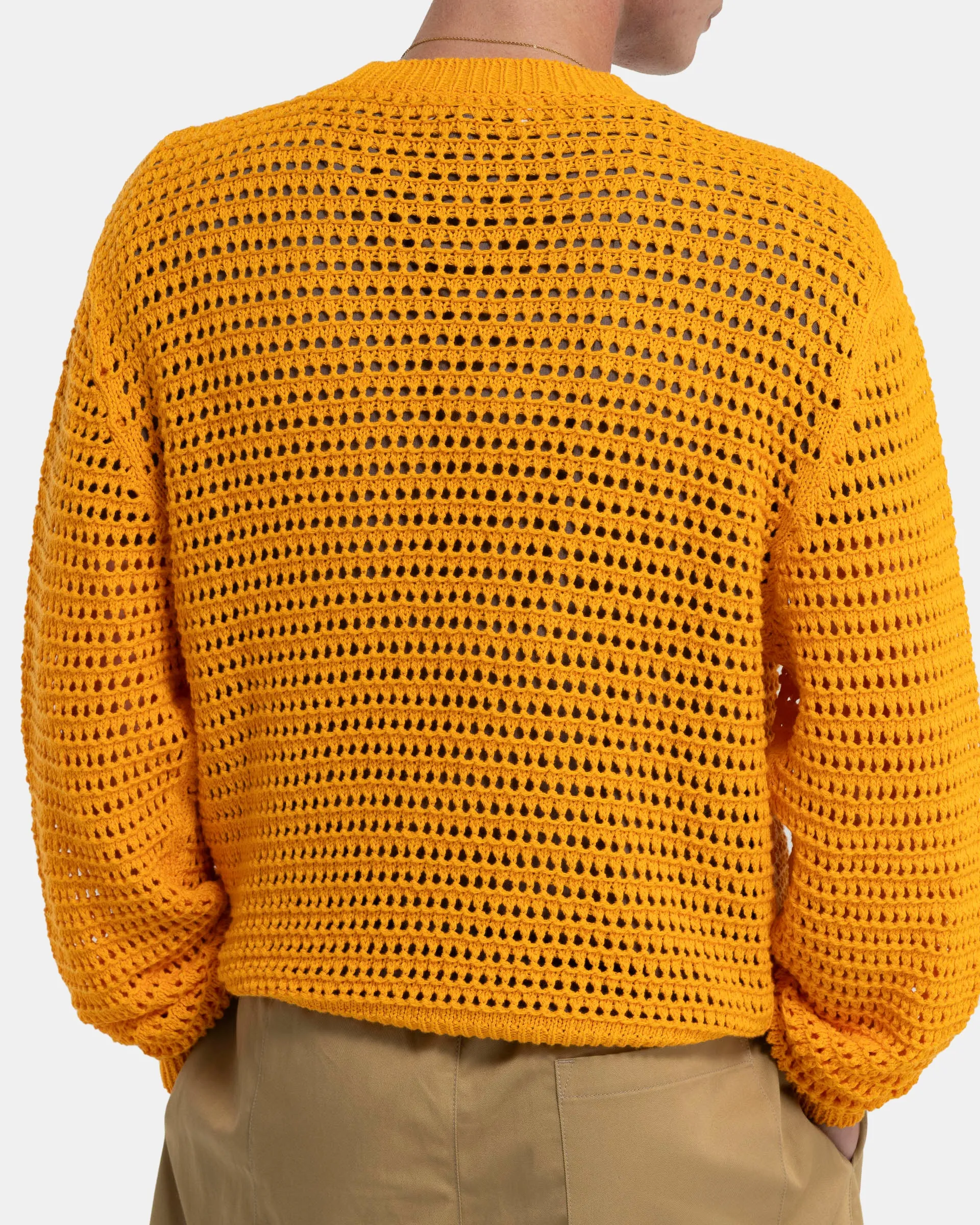 Summer Hatchi Long Sleeve Sweater in Tangerine