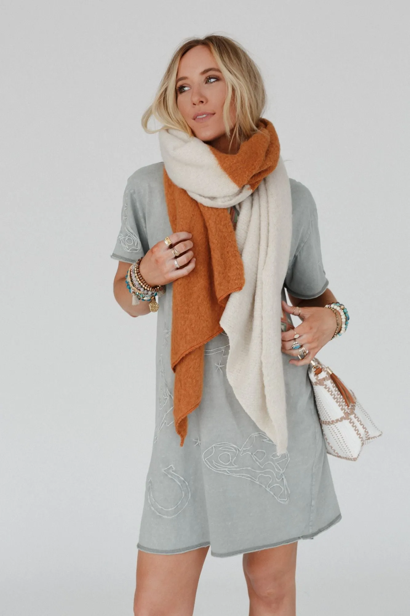 Sunset Shades Cozy Scarf - Ivory Multi