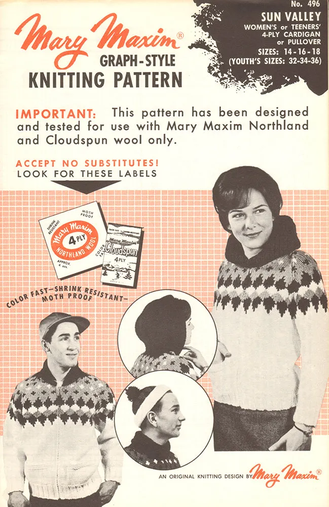 Sunvalley Ladies' or Youth Cardigan Pattern