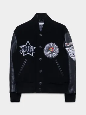 Takashi Murakami Patch Varsity Jacket