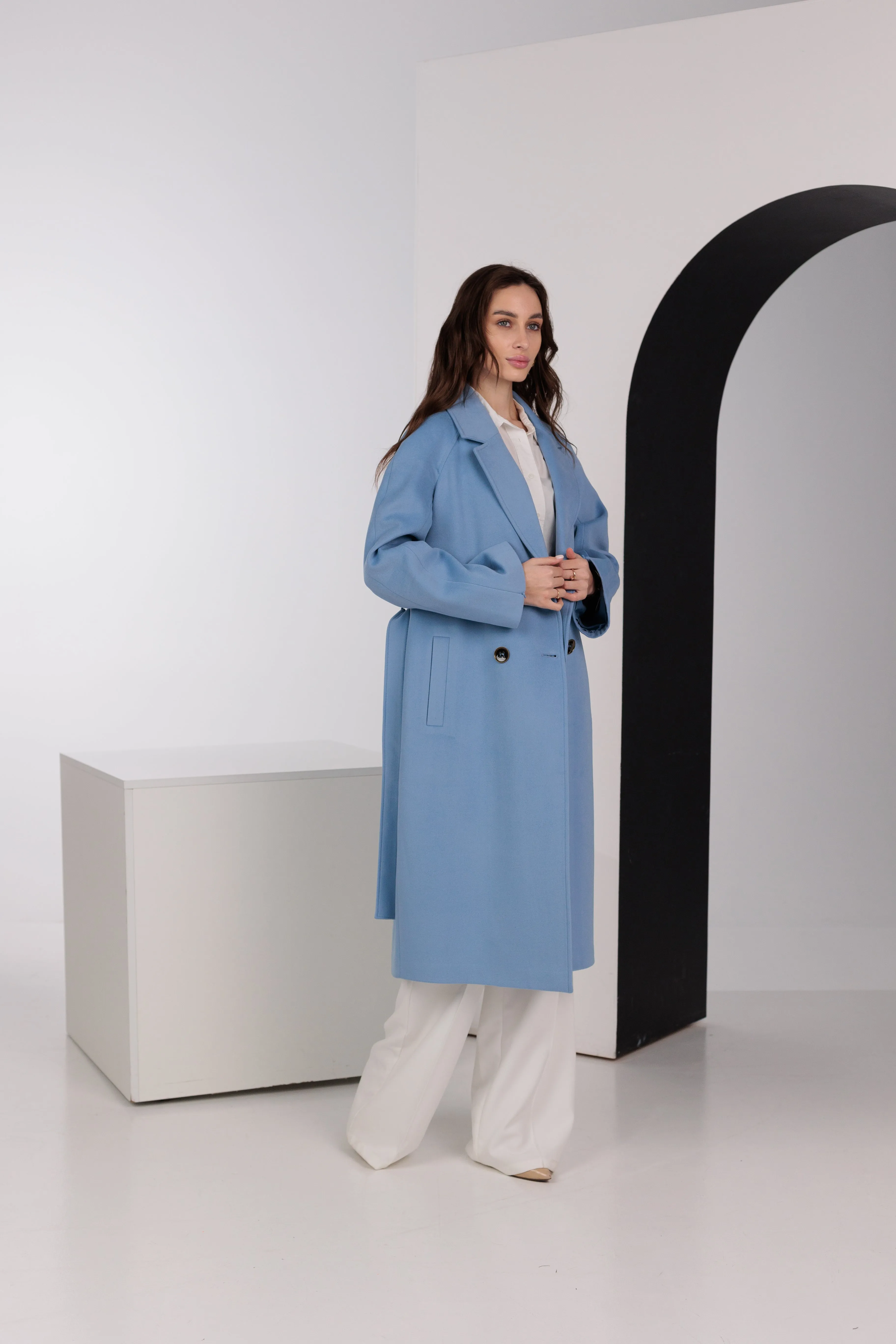 Taylor Belted Wool Blend Overcoat