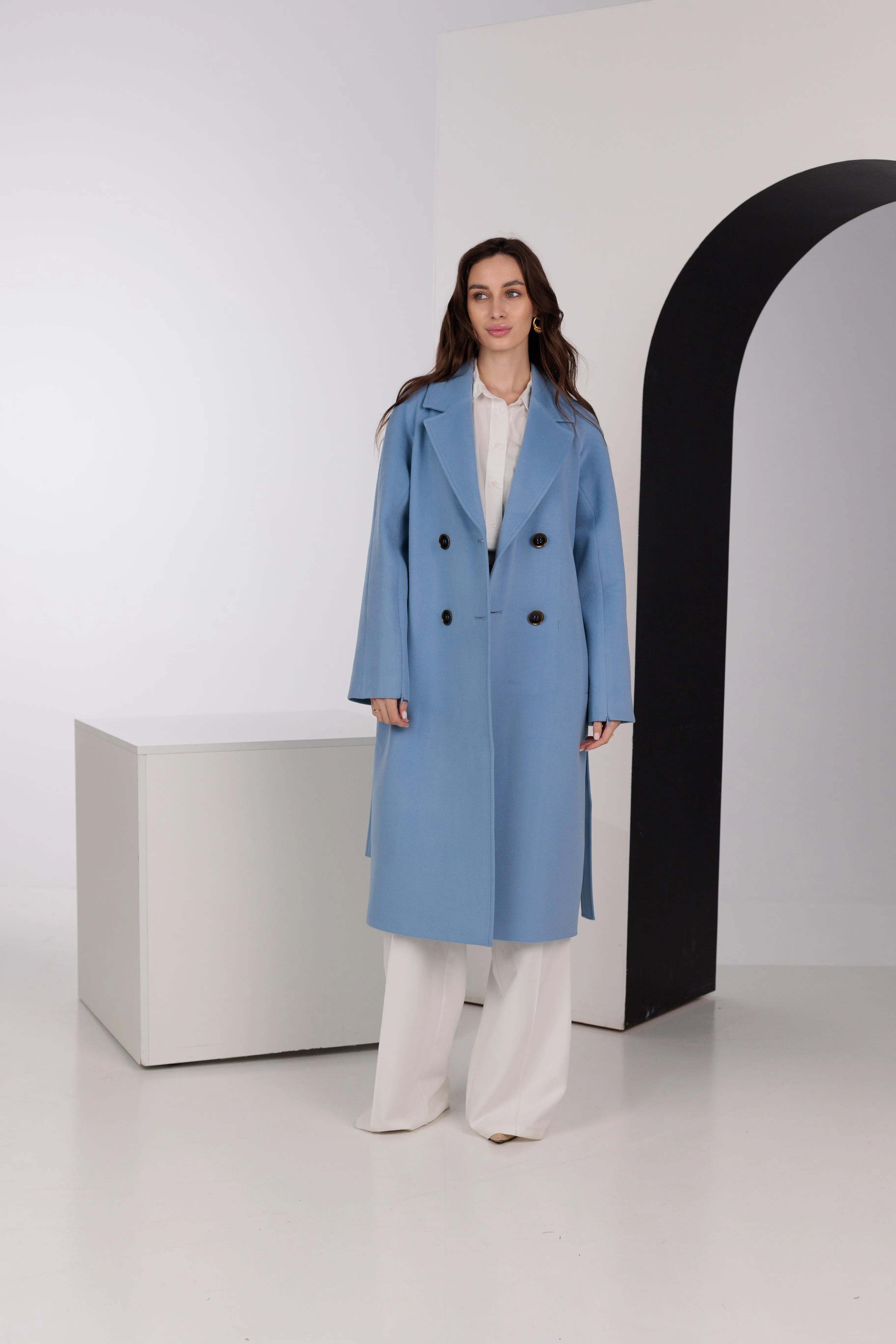 Taylor Belted Wool Blend Overcoat