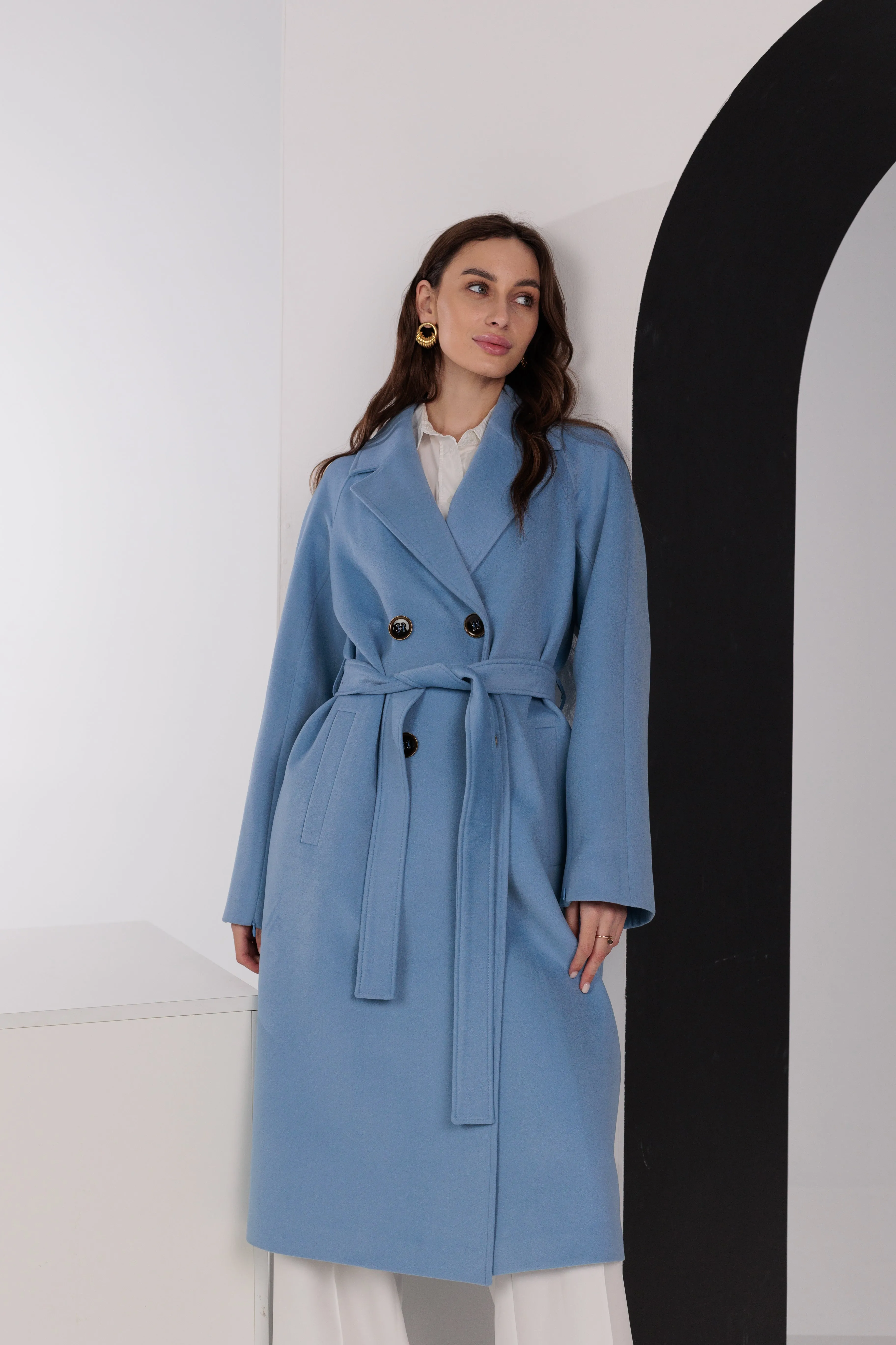 Taylor Belted Wool Blend Overcoat