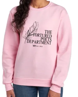 Taylor Swift Tortured Poets Department PINK Crewneck or Hoodie YOUTH Fit 3322