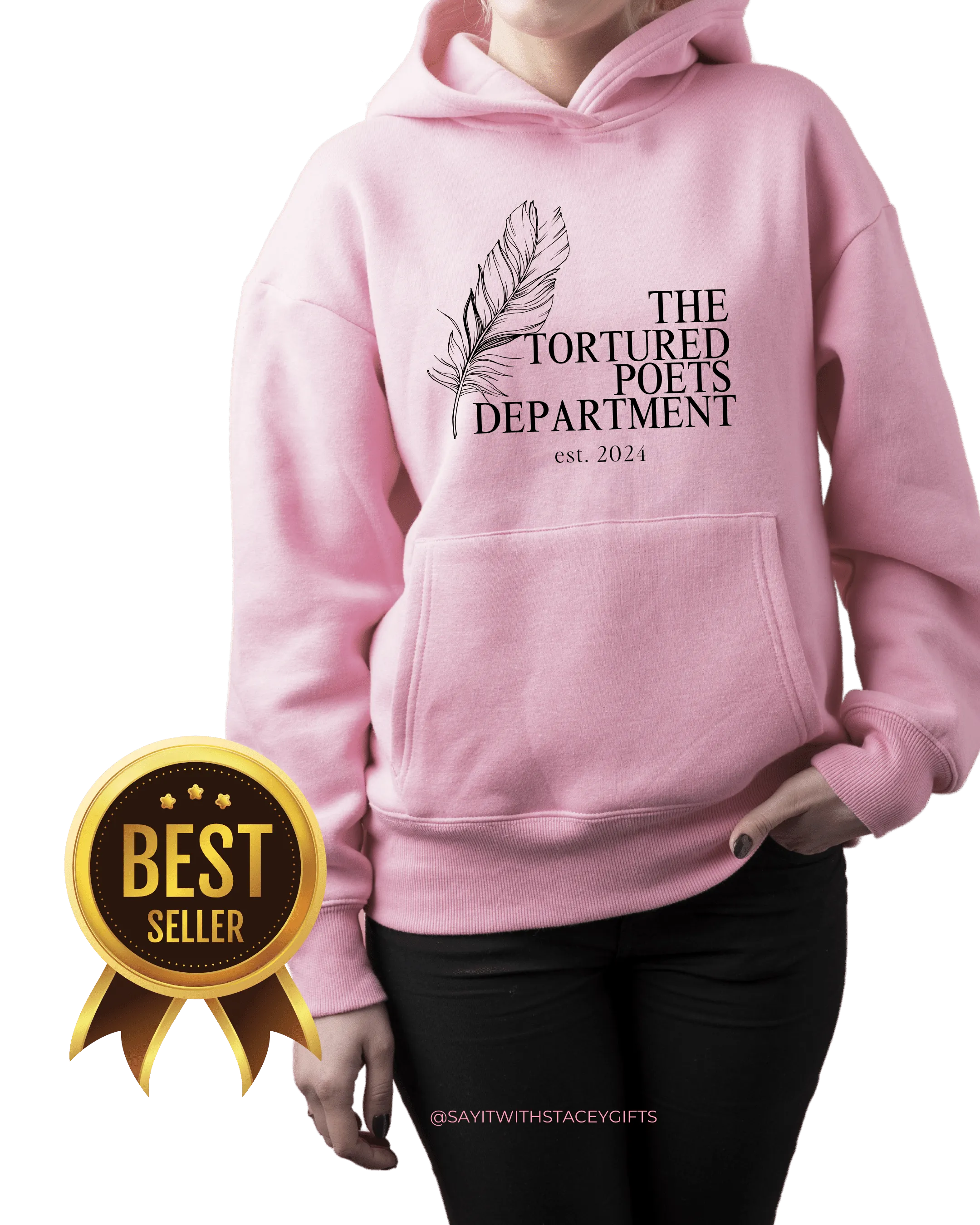 Taylor Swift Tortured Poets Department PINK Crewneck or Hoodie YOUTH Fit 3322