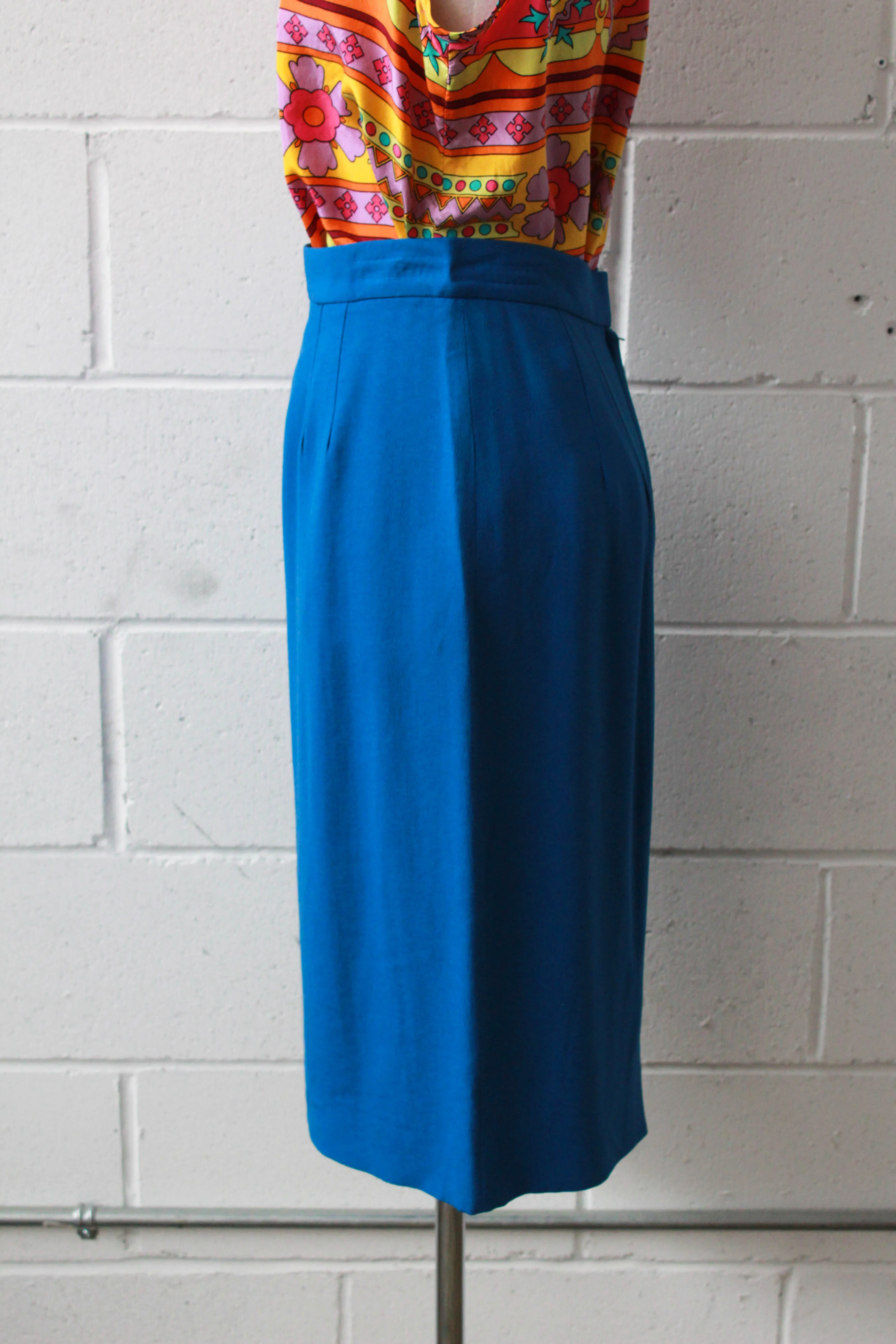 True Blue Pencil Skirt, Waist 26"