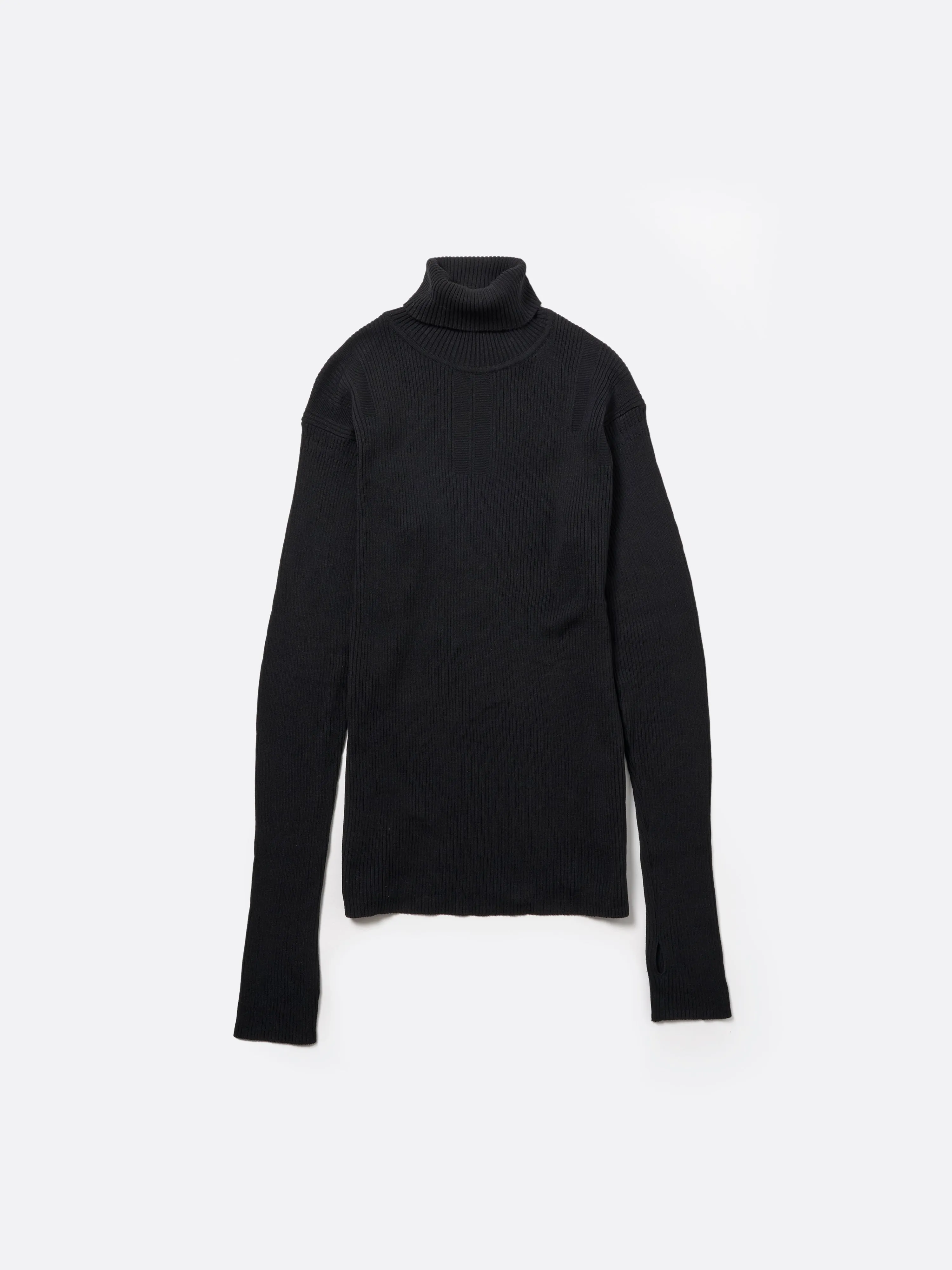 TURTLENECK RIB KNIT .12【BLACK】