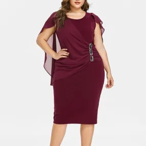 Uniwim Plus Size Party Dresses for Women 2024 Autumn Winter Emnroidry Evening Midi Dress Fashion Flare Sleeve Elegant Dress 3XL 4XL5XL